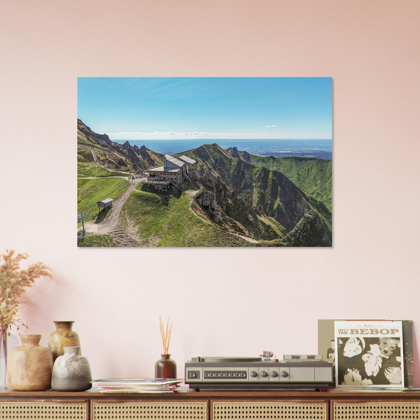 Photo of the Sancy ridgeline trail in Mont-Dore — photo print on matte aluminium Dibond