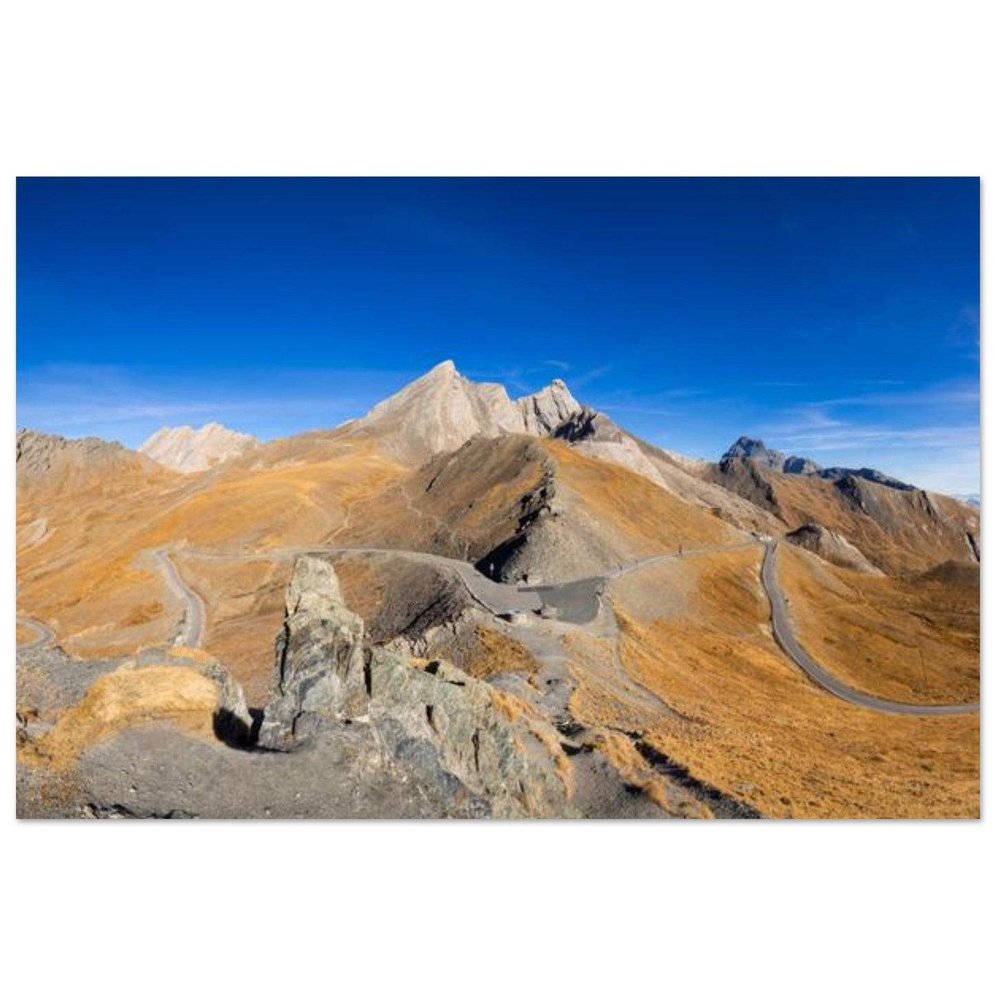 Photo du col Agnel et du Pain de Sucre en automne — tableau photo paysage de montagne en Alu Dibond, fabrication française