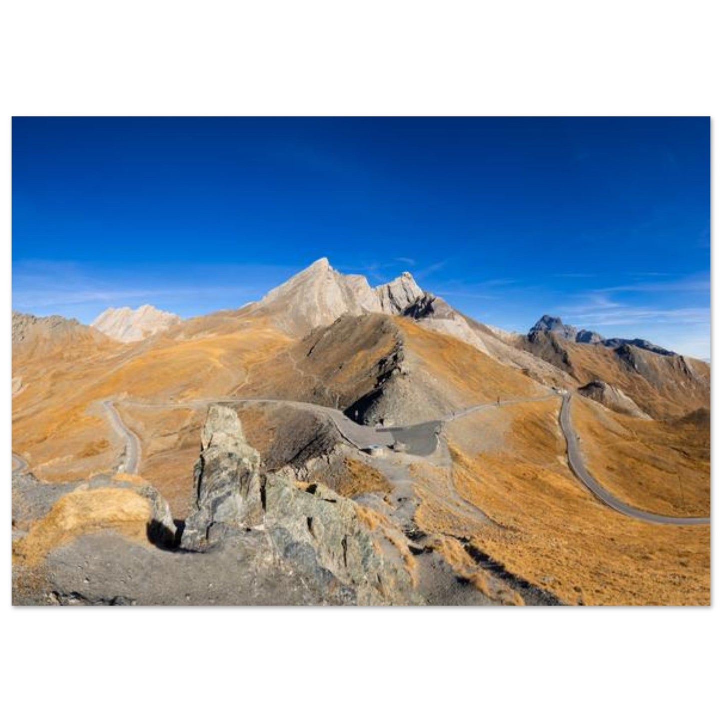 Photo du col Agnel et du Pain de Sucre en automne — tableau photo paysage de montagne en Alu Dibond, fabrication française