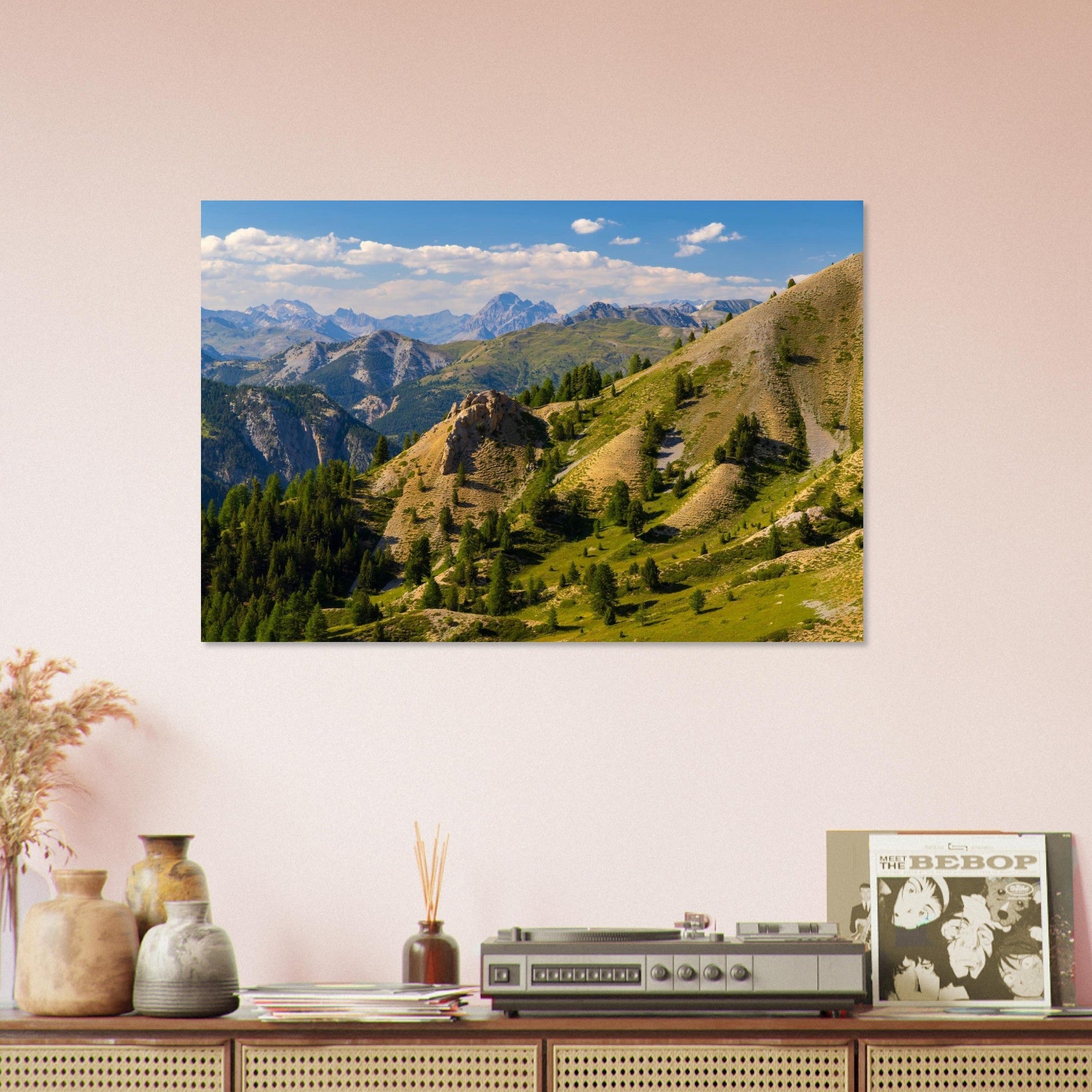 Photo du col de la Bonette dans le parc national du Mercantour — tableau photo paysage de montagne en Alu Dibond
