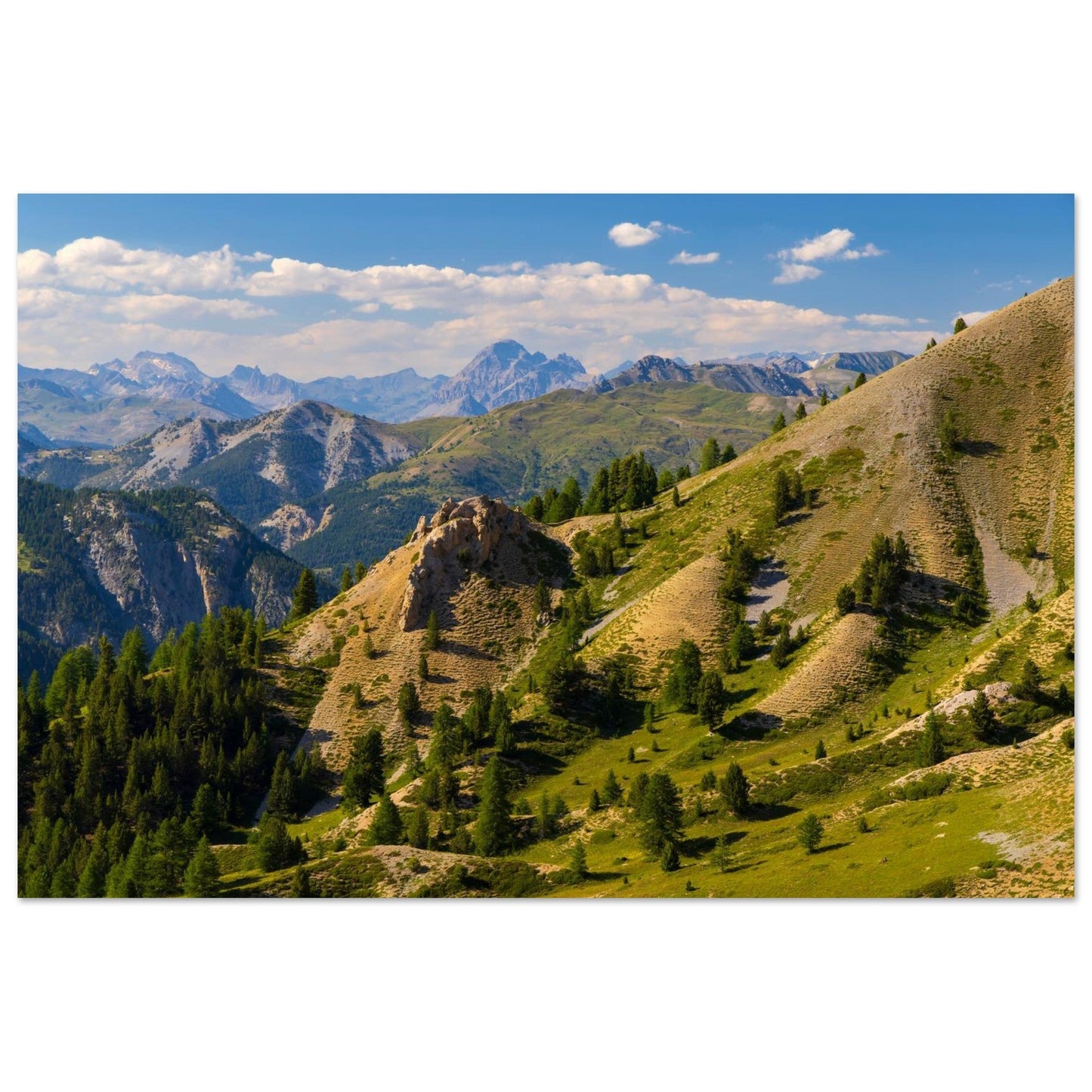 Photo du col de la Bonette dans le parc national du Mercantour — tableau photo paysage de montagne en Alu Dibond