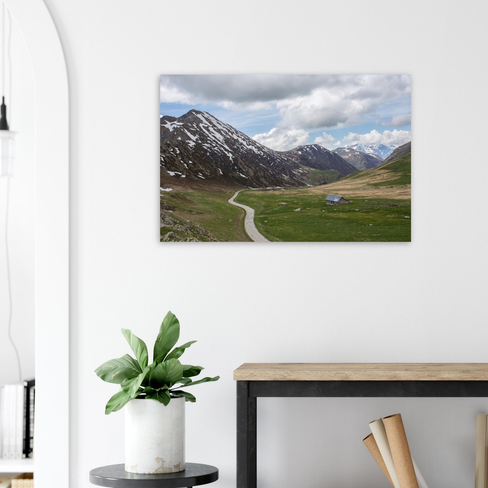 Photo du col de Sarenne au printemps — tableau photo paysage de montagne en Alu Dibond, fabrication française