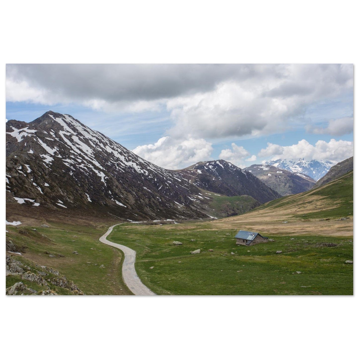 Photo du col de Sarenne au printemps — tableau photo paysage de montagne en Alu Dibond, fabrication française