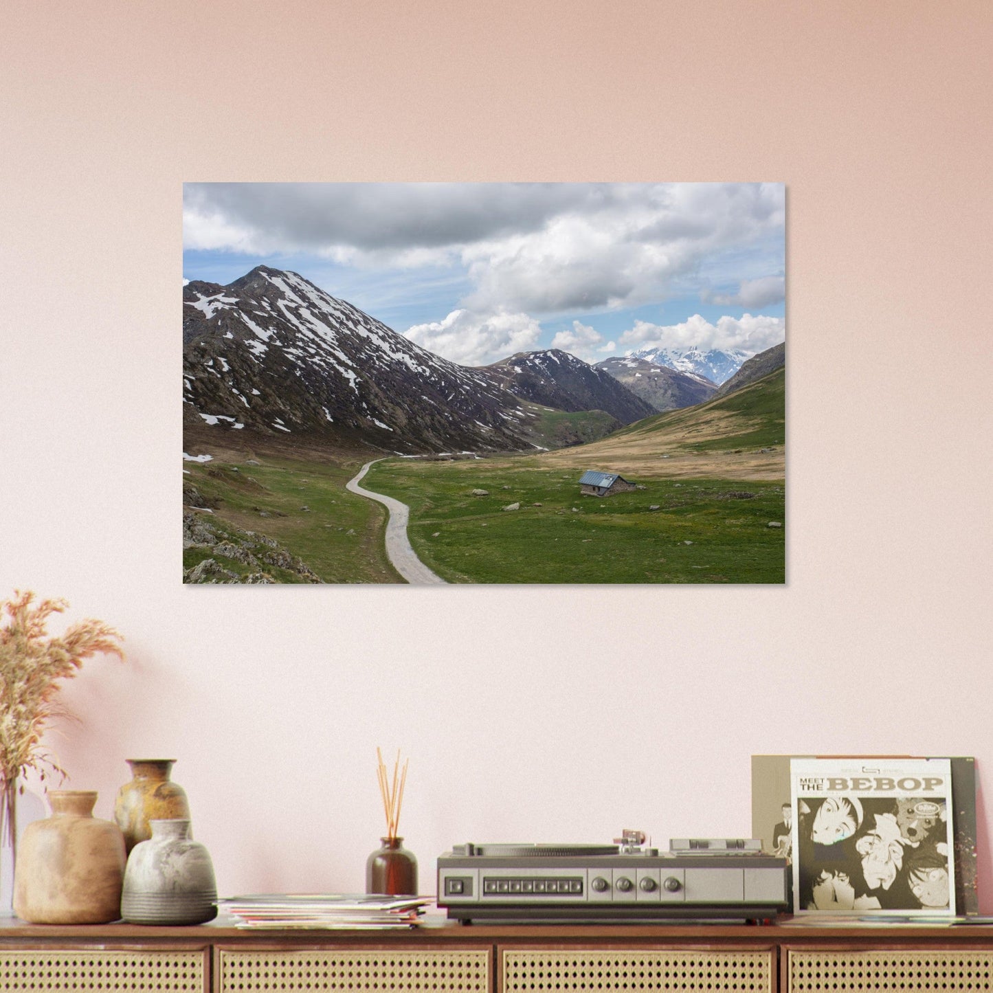 Photo du col de Sarenne au printemps — tableau photo paysage de montagne en Alu Dibond, fabrication française