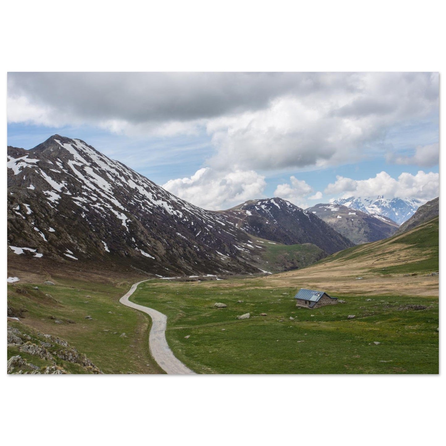 Photo du col de Sarenne au printemps — tableau photo paysage de montagne en Alu Dibond, fabrication française