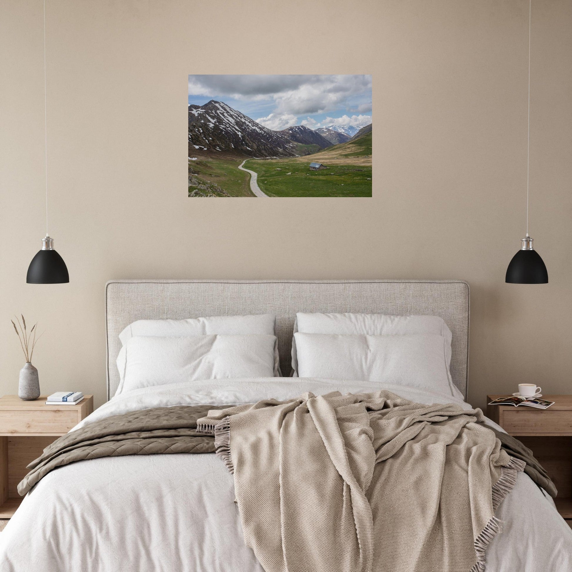 Photo du col de Sarenne au printemps — tableau photo paysage de montagne en Alu Dibond, fabrication française