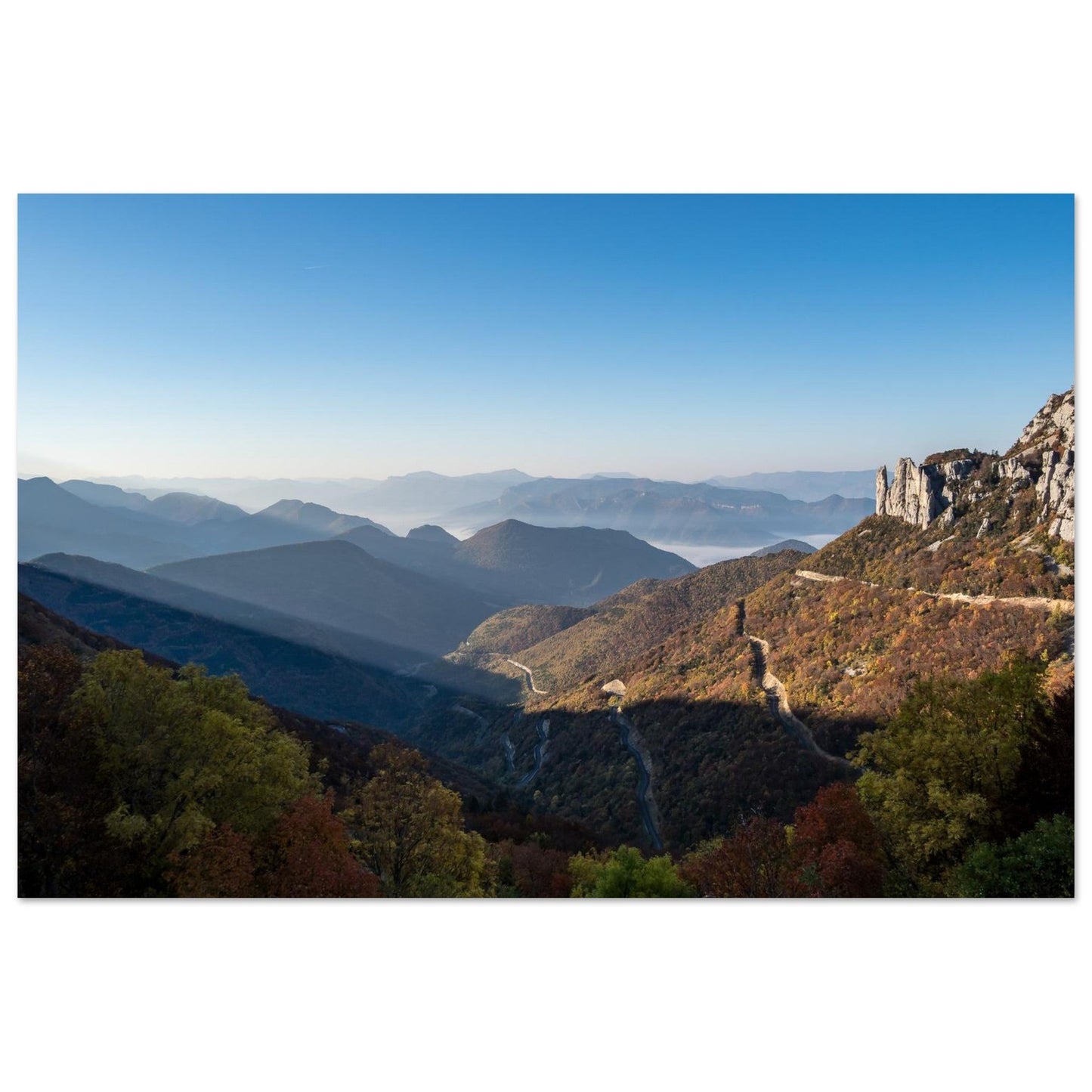 Photo of the Diois from the Col de Rousset in the Vercors — photo print on matte aluminium Dibond