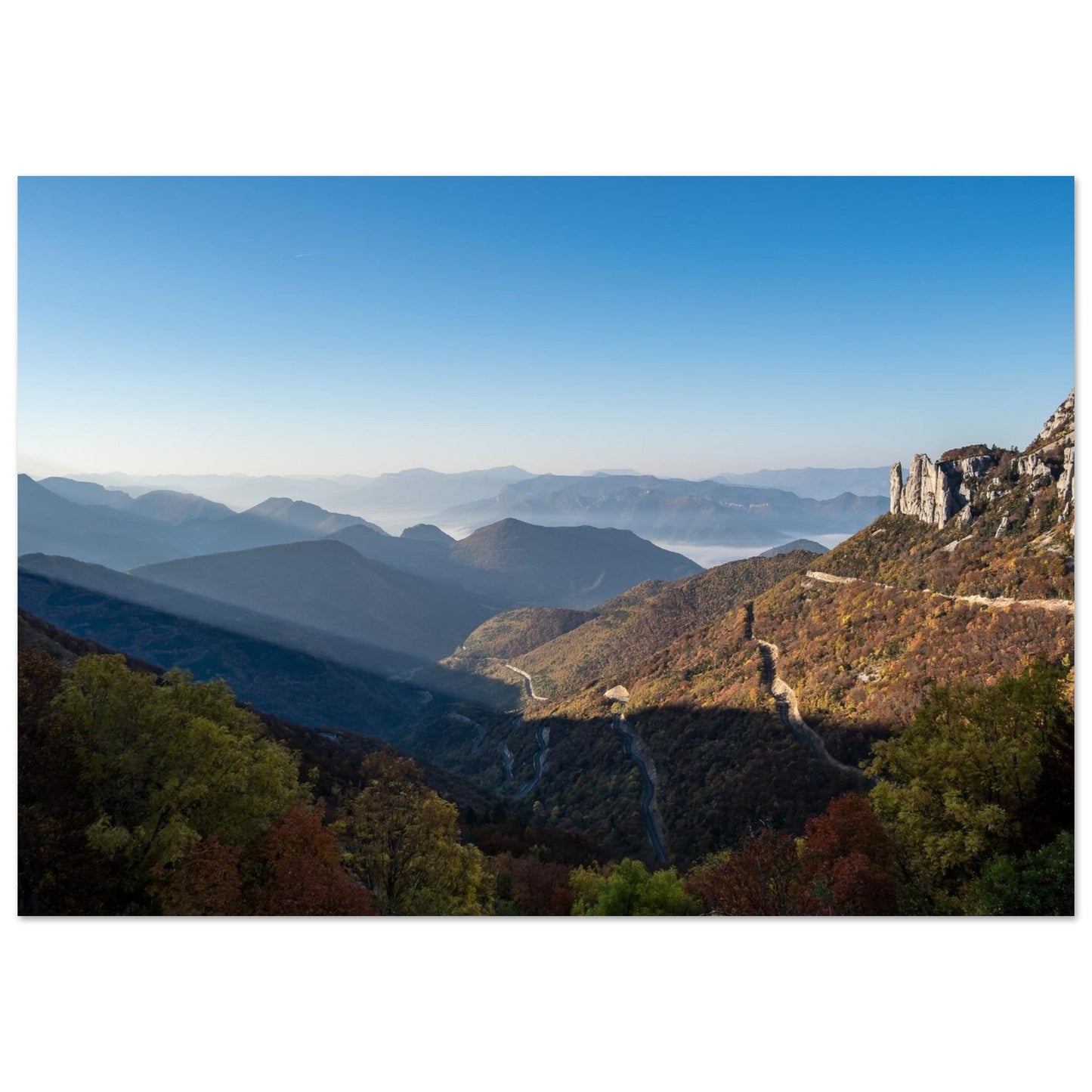 Photo of the Diois from the Col de Rousset in the Vercors — photo print on matte aluminium Dibond
