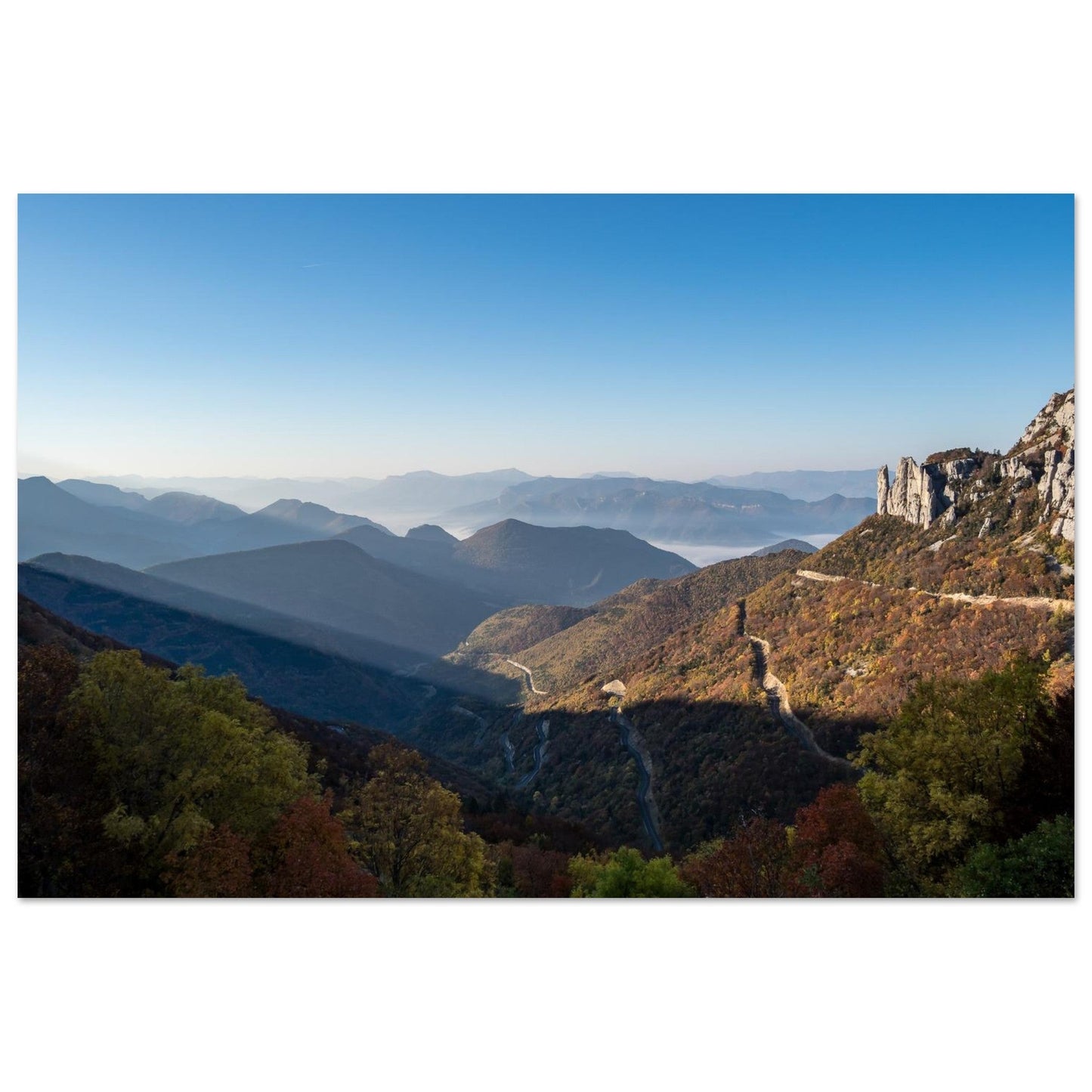 Photo of the Diois from the Col de Rousset in the Vercors — photo print on matte aluminium Dibond