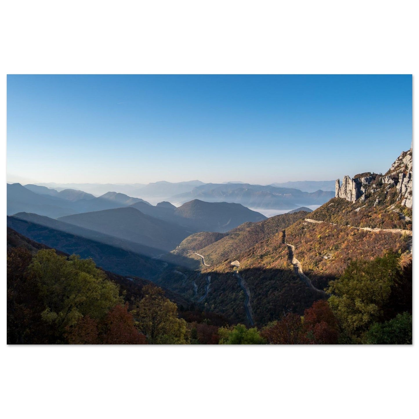 Photo of the Diois from the Col de Rousset in the Vercors — photo print on matte aluminium Dibond