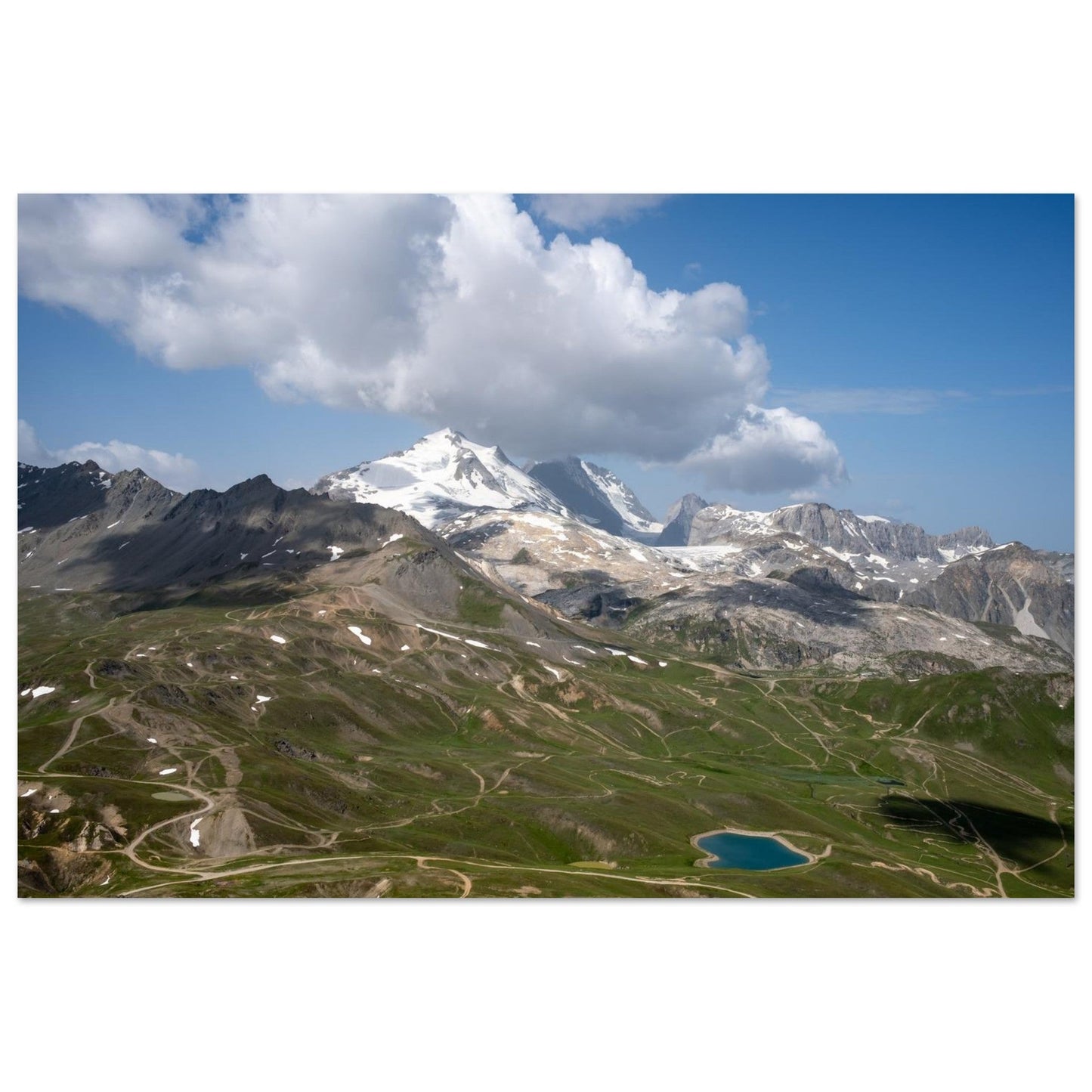 Photo of the Grande Motte glacier from Bellevarde in Val d'Isère — photo print on matte aluminium Dibond
