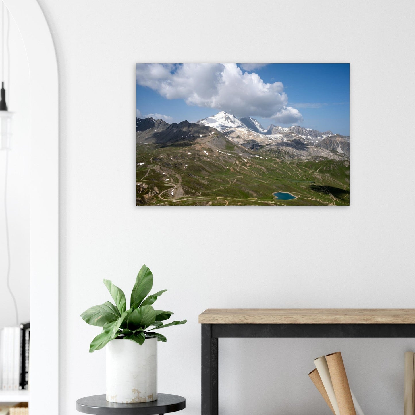 Photo of the Grande Motte glacier from Bellevarde in Val d'Isère — photo print on matte aluminium Dibond