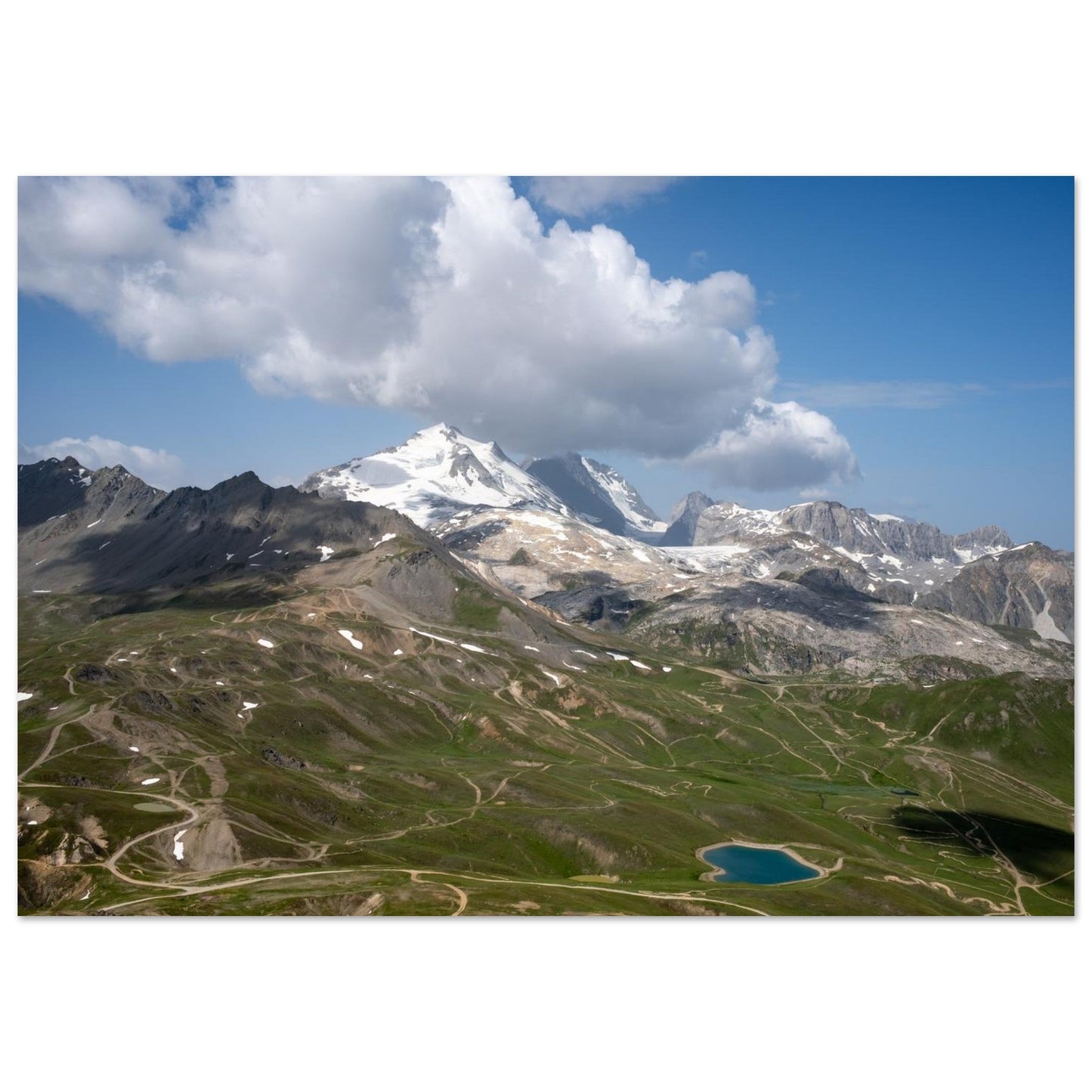 Photo of the Grande Motte glacier from Bellevarde in Val d'Isère — photo print on matte aluminium Dibond