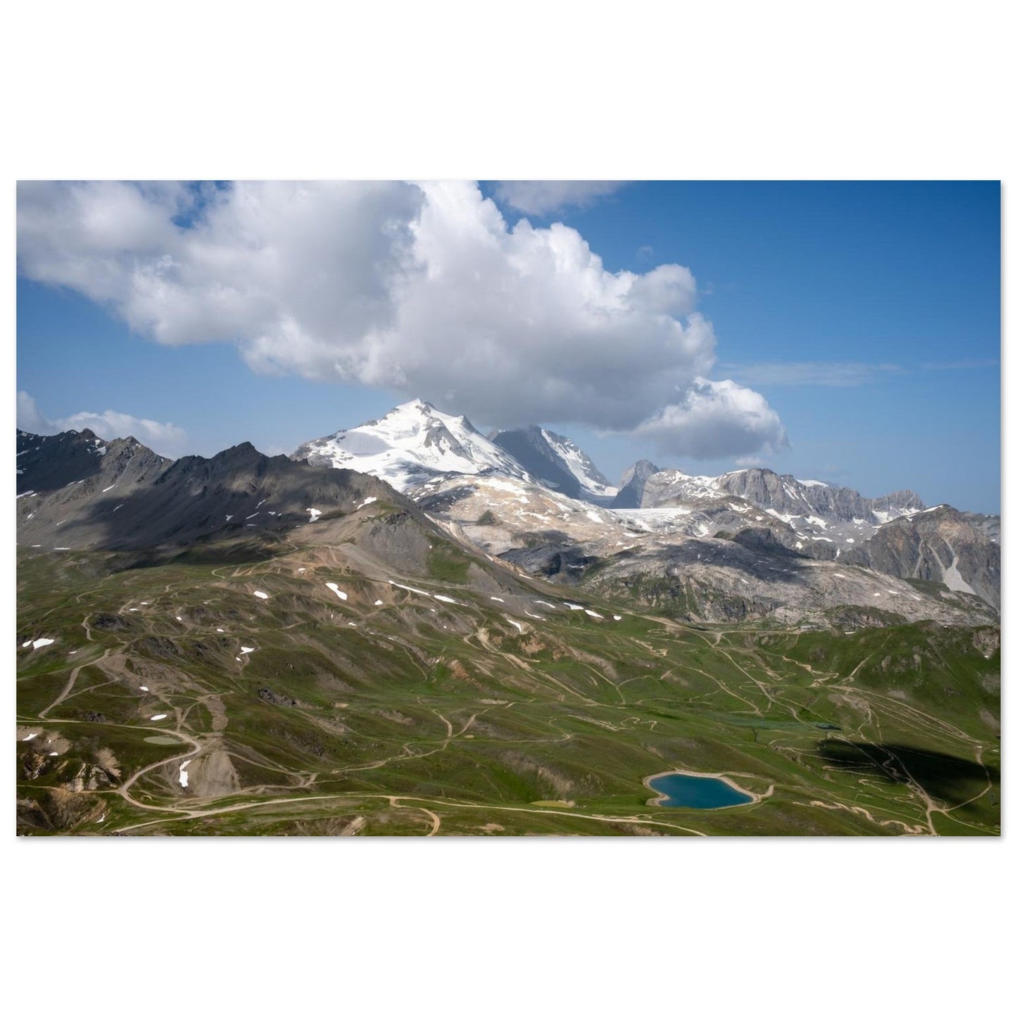 Photo of the Grande Motte glacier from Bellevarde in Val d'Isère — photo print on matte aluminium Dibond