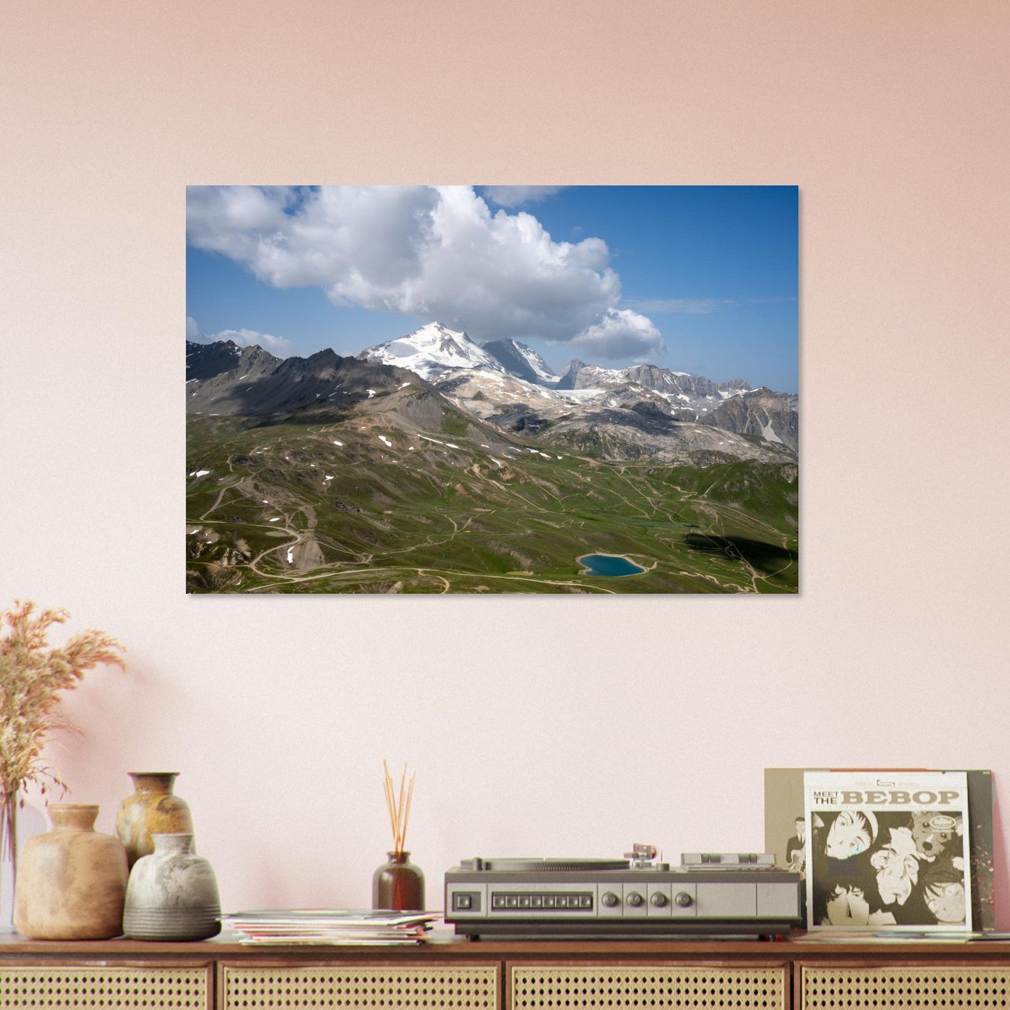 Photo of the Grande Motte glacier from Bellevarde in Val d'Isère — photo print on matte aluminium Dibond