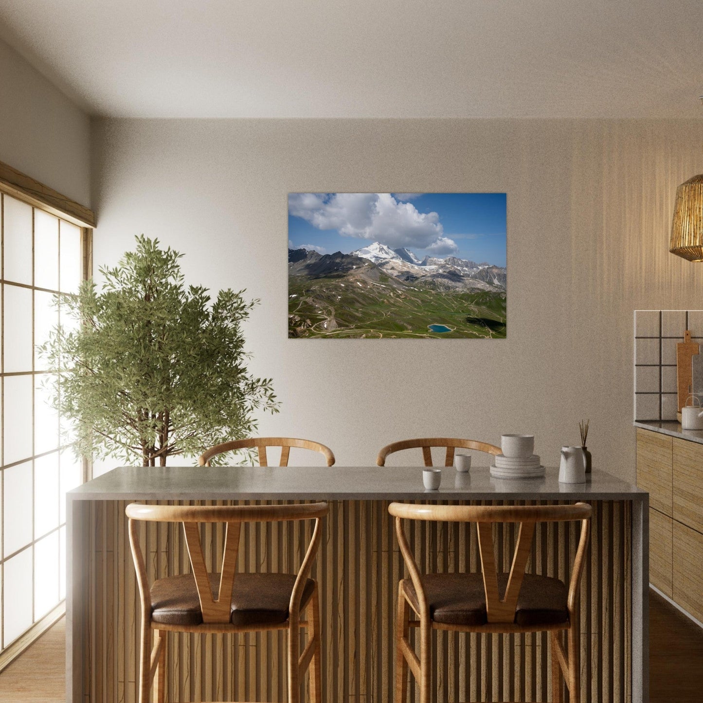 Photo of the Grande Motte glacier from Bellevarde in Val d'Isère — photo print on matte aluminium Dibond