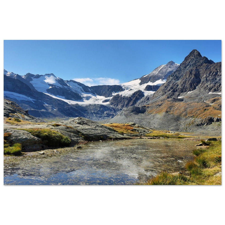 Tableau photo du glacier du Grand Méan et du cirque des Évettes sur aluminium Dibond mat, format 60 × 90 cm — photographie : Marisa Estivill