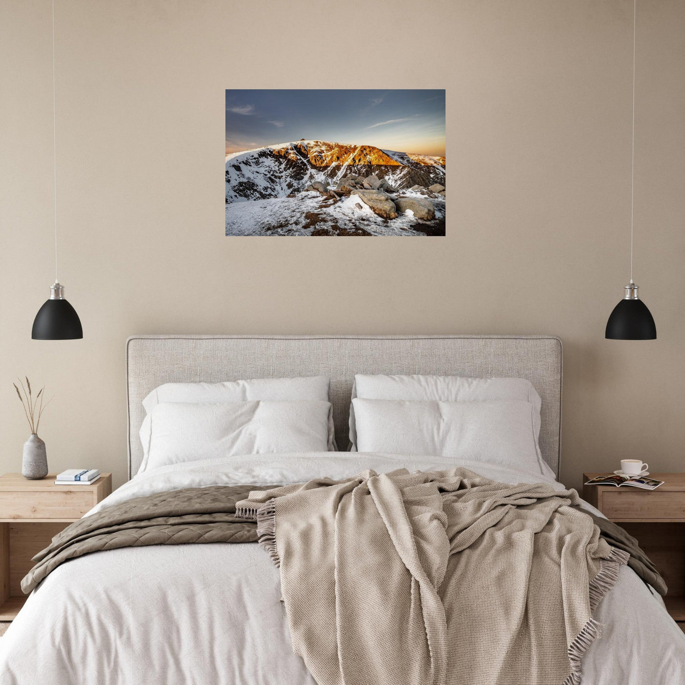 Simulation d’un tableau AluArtMountains dans un intérieur