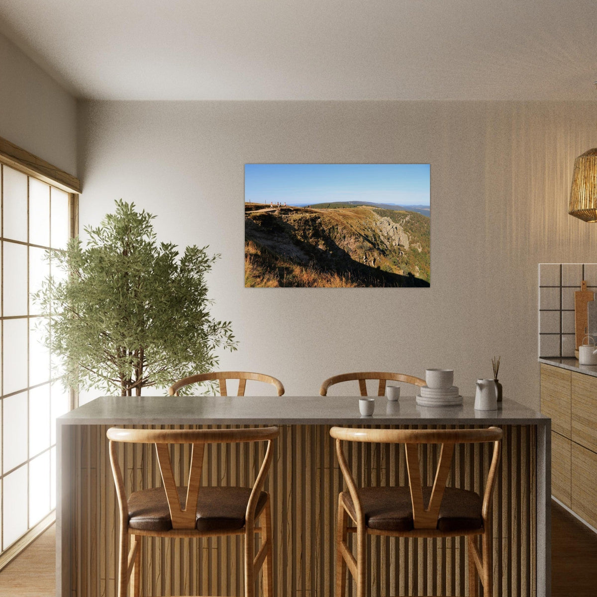 Photo of the Hohneck and the Martinswand cliffs — photo print on matte aluminium Dibond