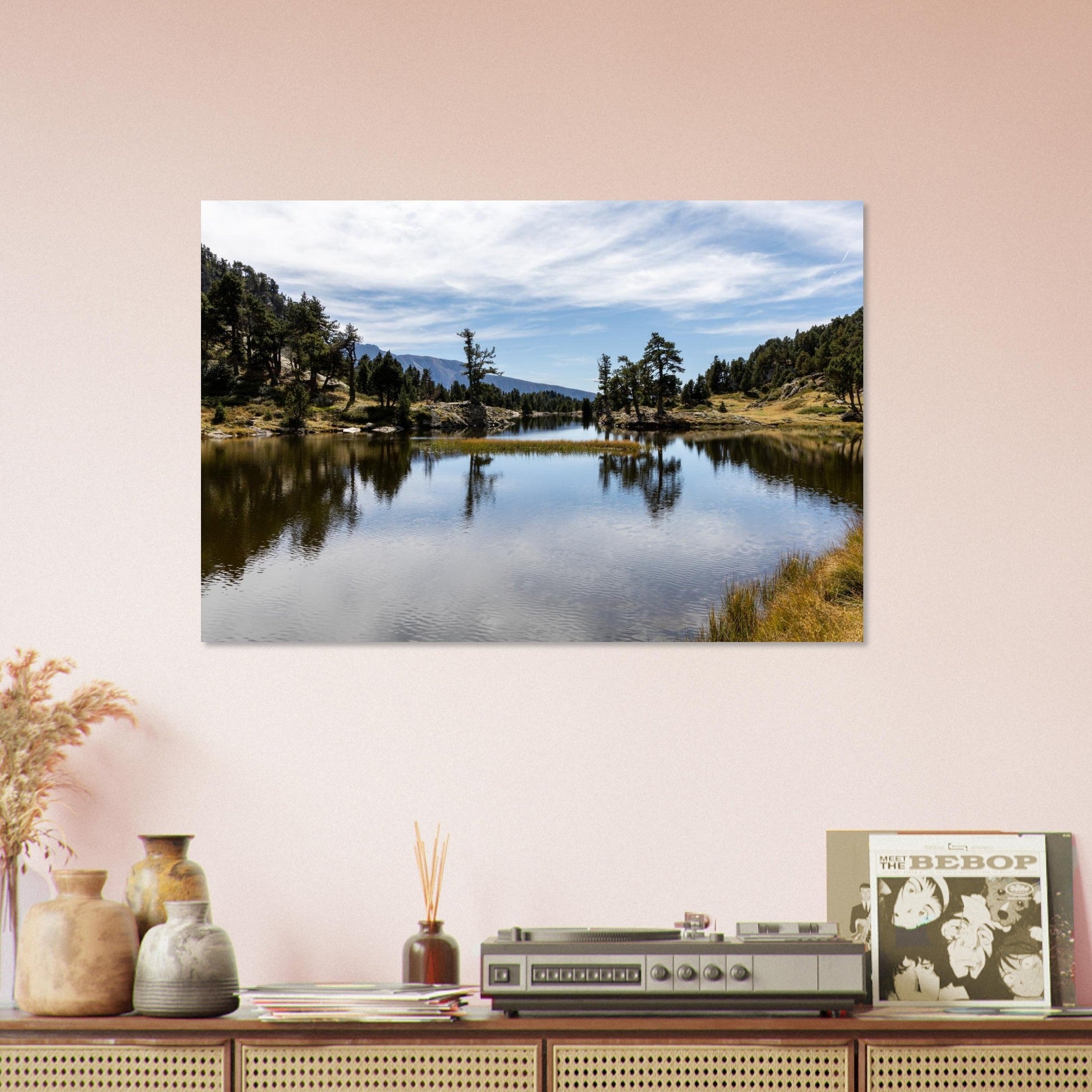 Photo du lac Achard dans le massif de Belledonne — tableau photo paysage de montagne en Alu Dibond, fabrication française
