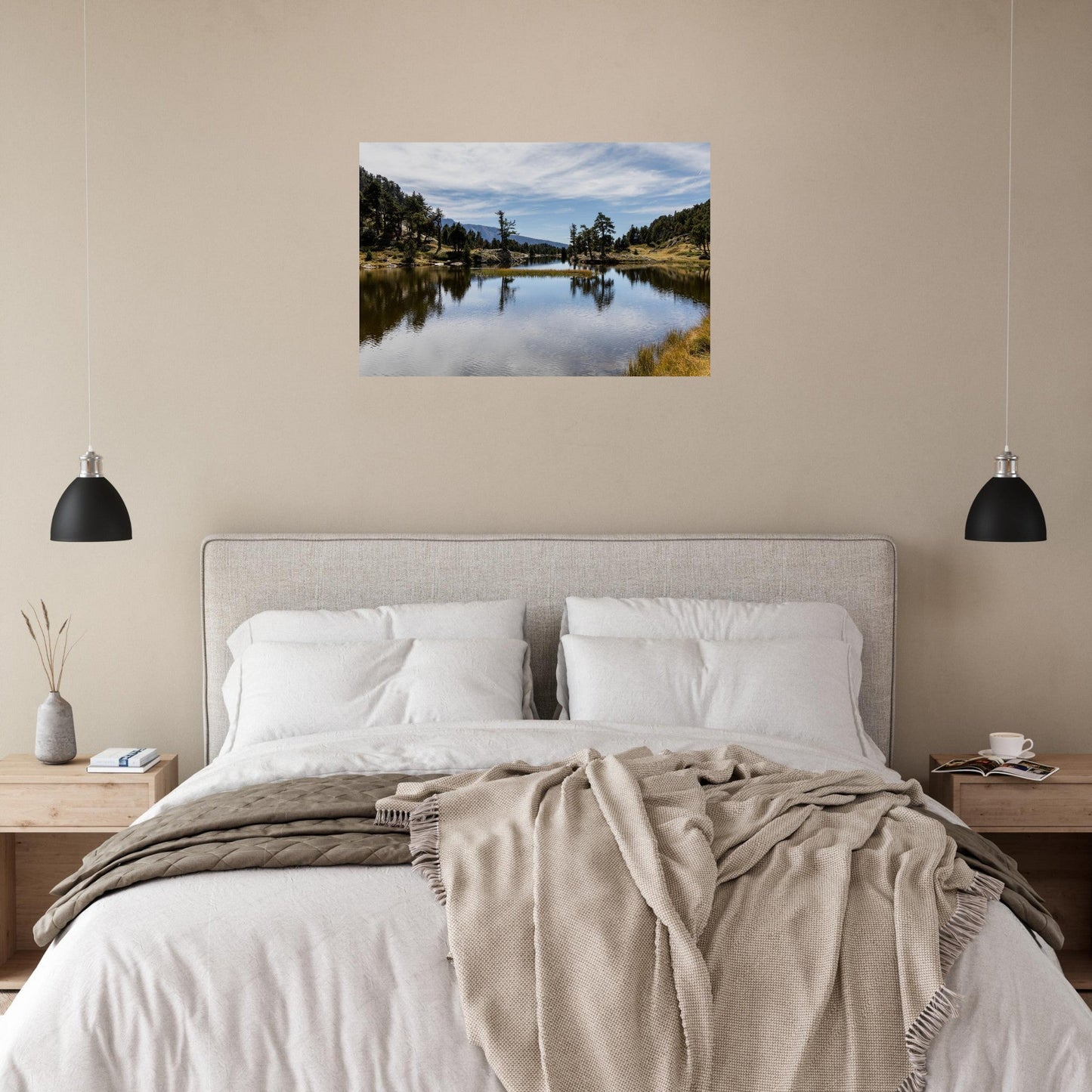 Photo du lac Achard dans le massif de Belledonne — tableau photo paysage de montagne en Alu Dibond, fabrication française