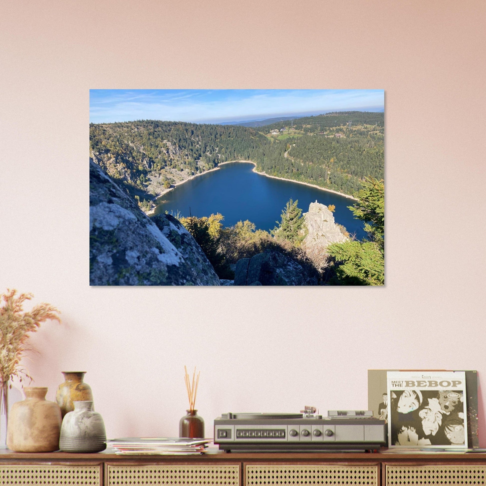 Photo du Lac Blanc dans le massif des Vosges — tableau photo paysage de montagne en Alu Dibond
