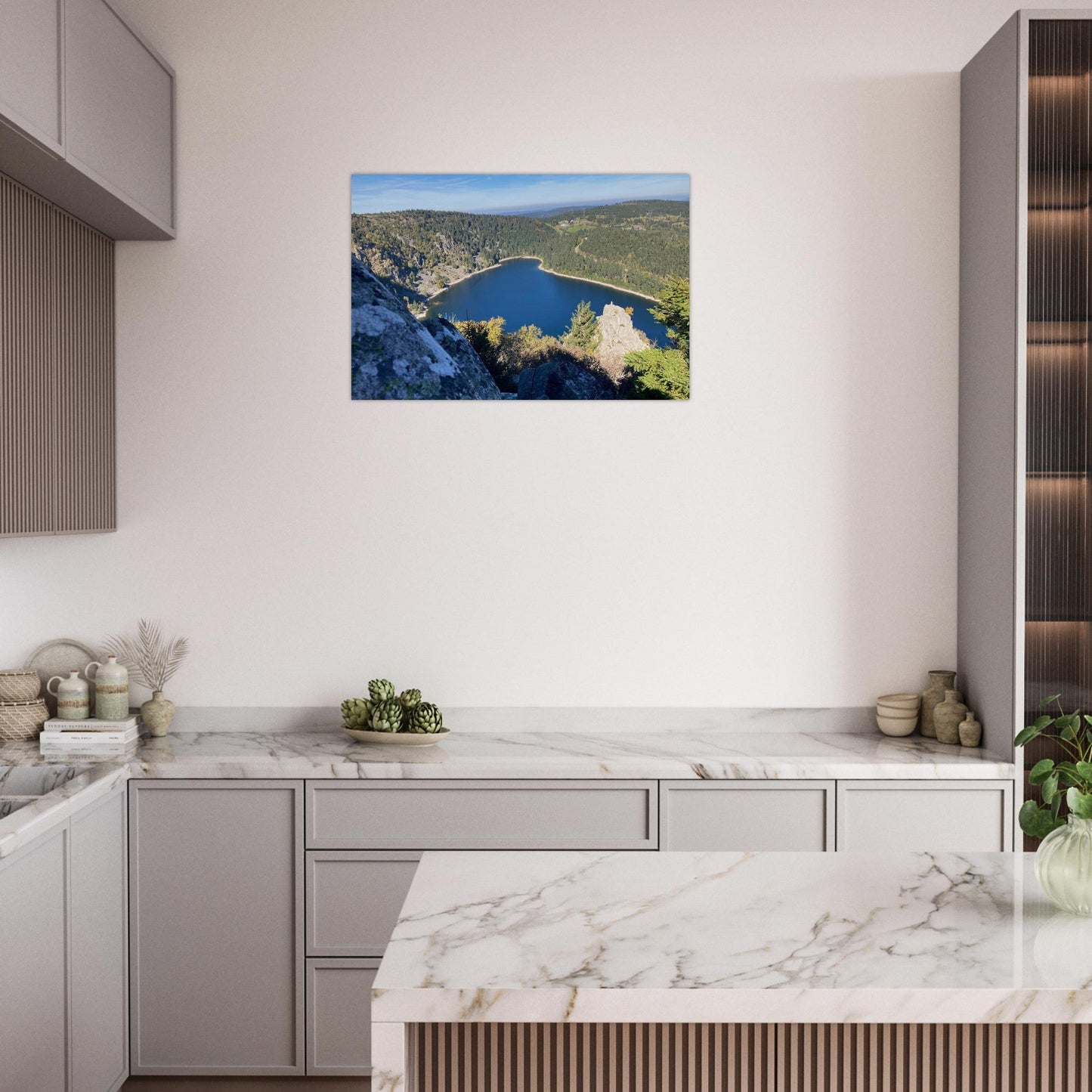 Photo of Lac Blanc in the Vosges Mountains — photo print on matte aluminium Dibond