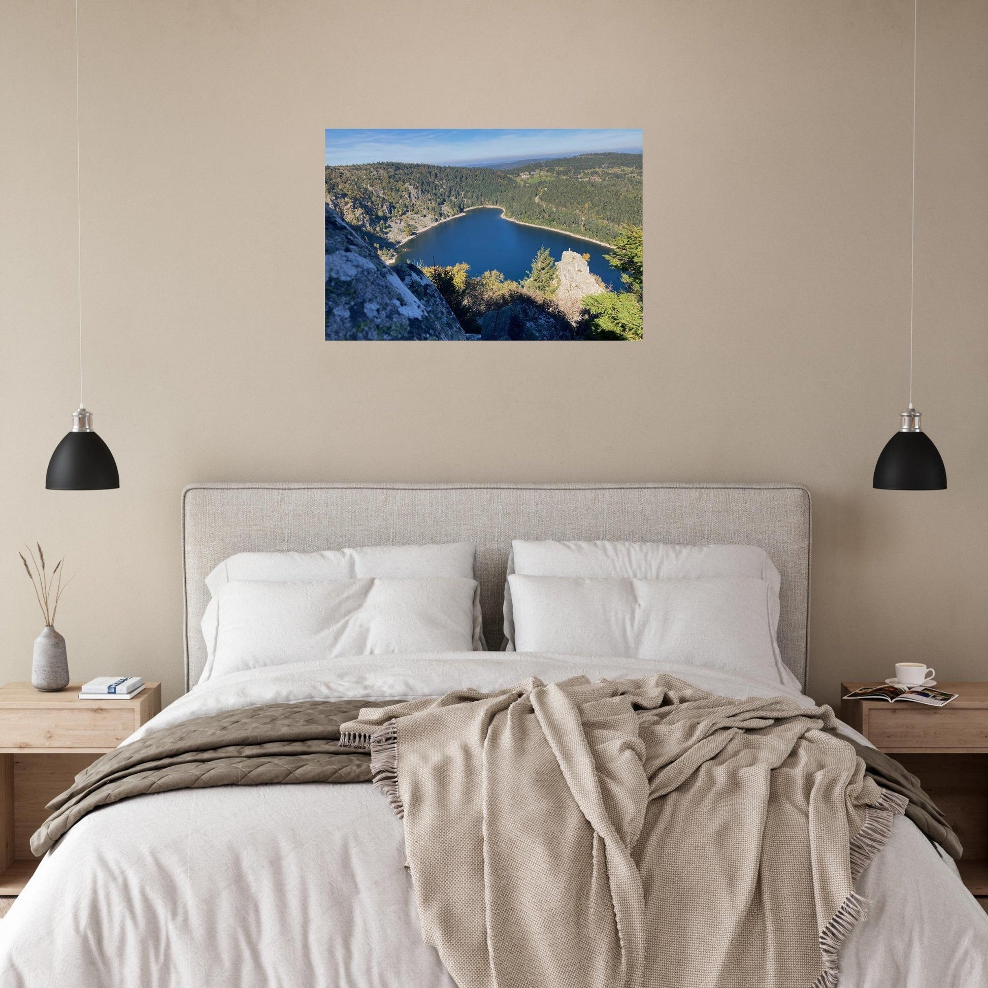 Photo du Lac Blanc dans le massif des Vosges — tableau photo paysage de montagne en Alu Dibond