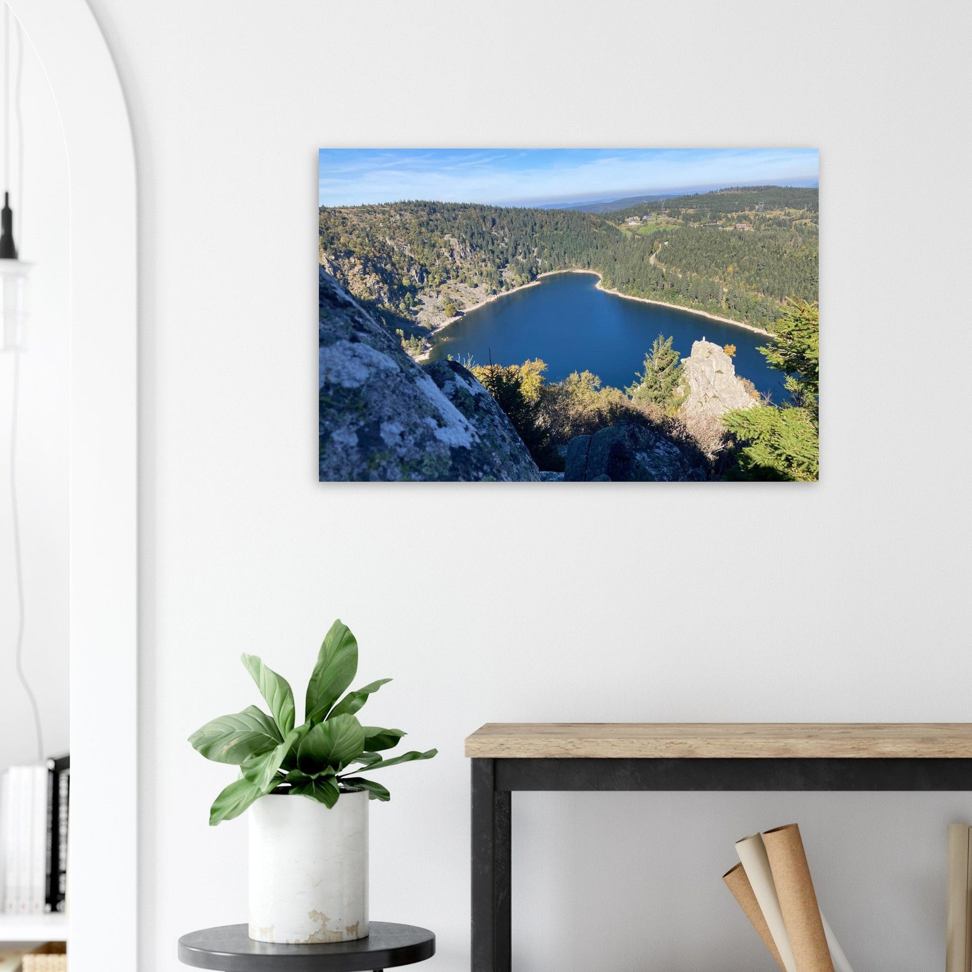 Photo du Lac Blanc dans le massif des Vosges — tableau photo paysage de montagne en Alu Dibond