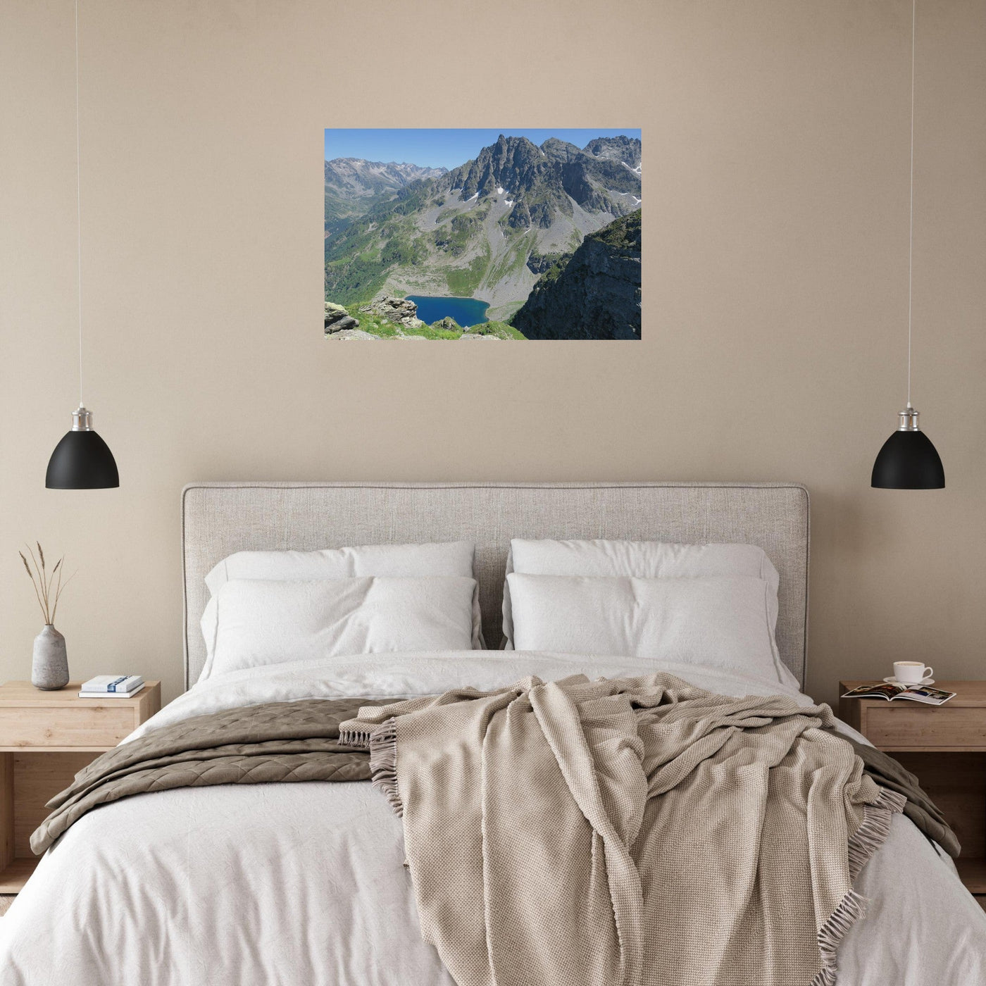 Simulation d’un tableau AluArtMountains dans un intérieur