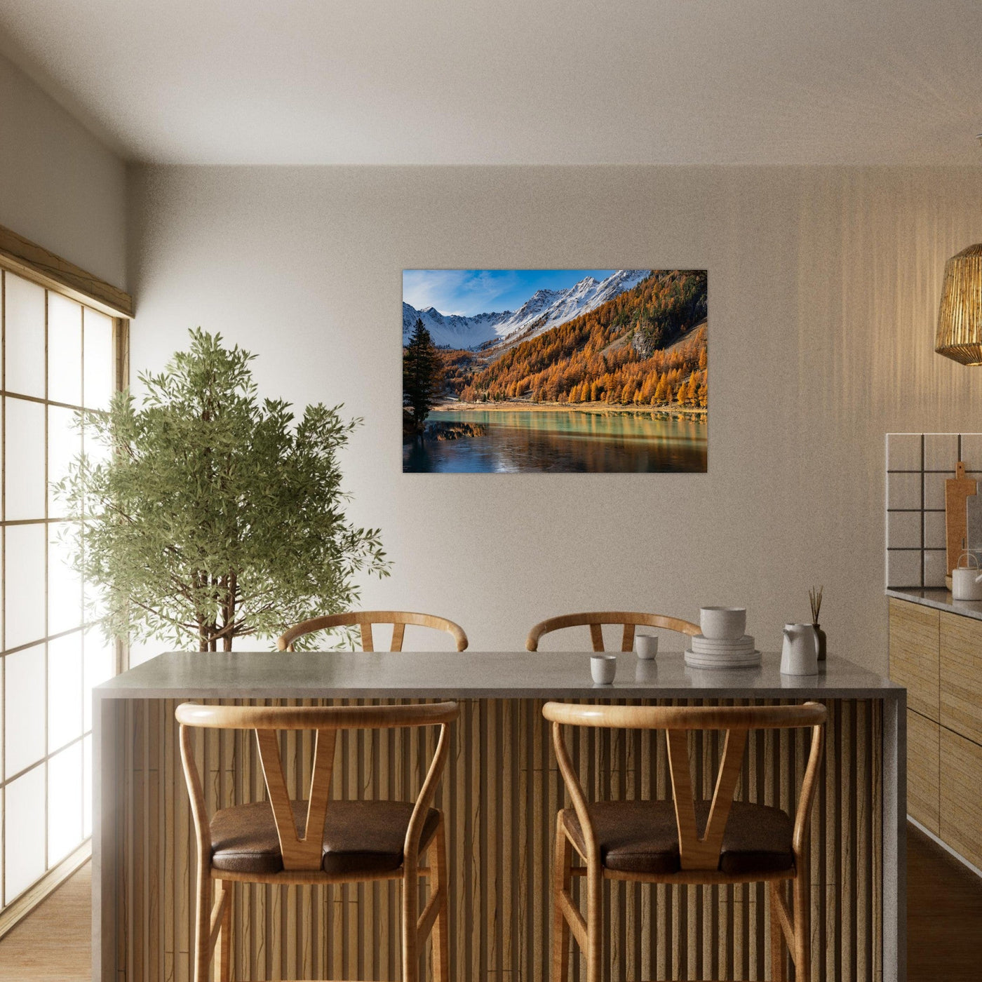 Simulation of an AluArtMountains photo print in an interior setting