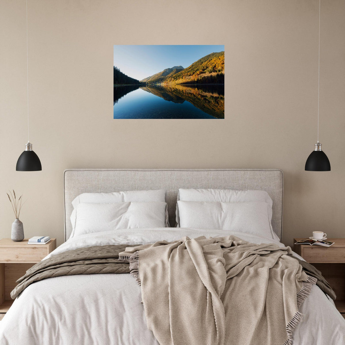 Photo du lac de Montriond en Haute-Savoie — tableau photo paysage de montagne en Alu Dibond