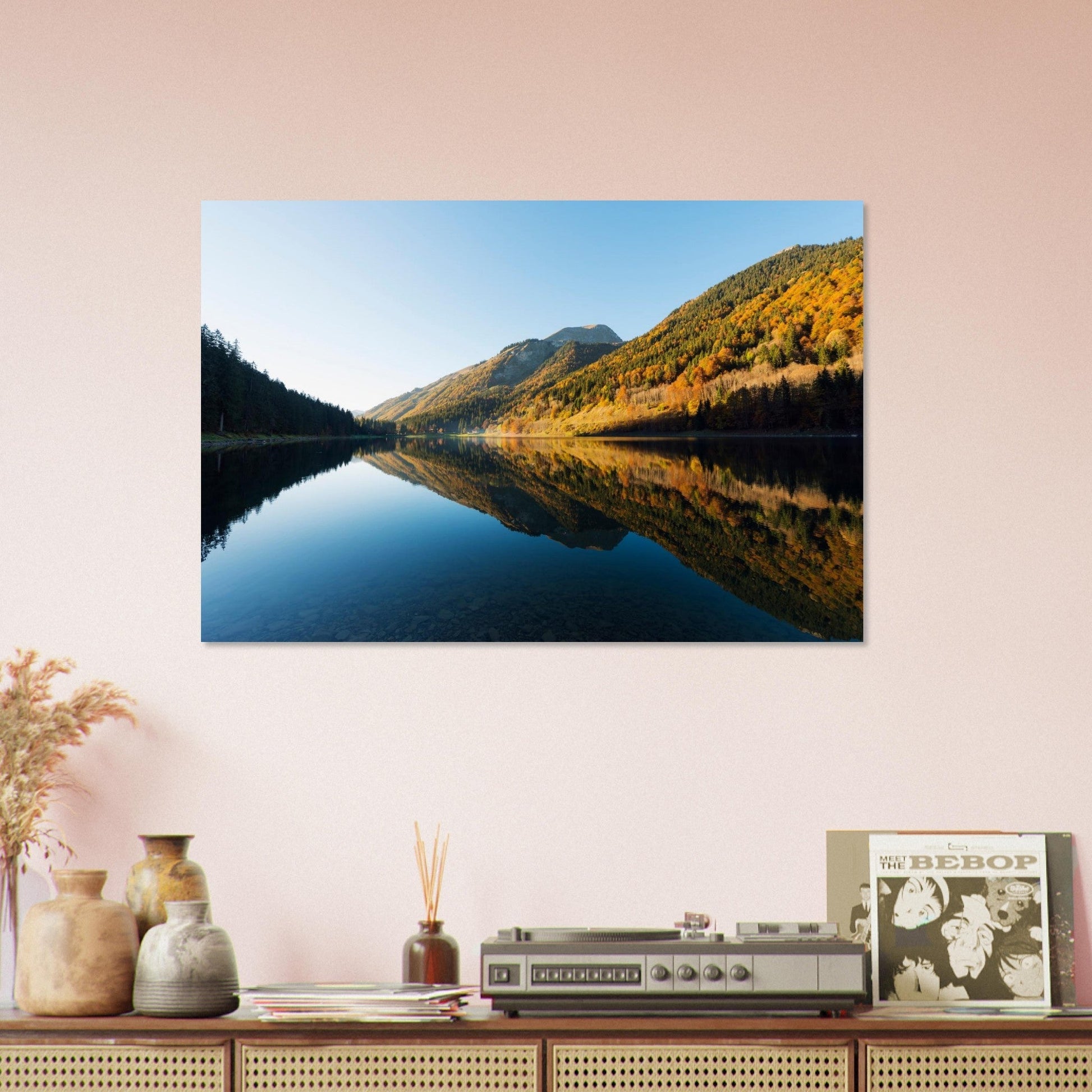 Photo du lac de Montriond en Haute-Savoie — tableau photo paysage de montagne en Alu Dibond
