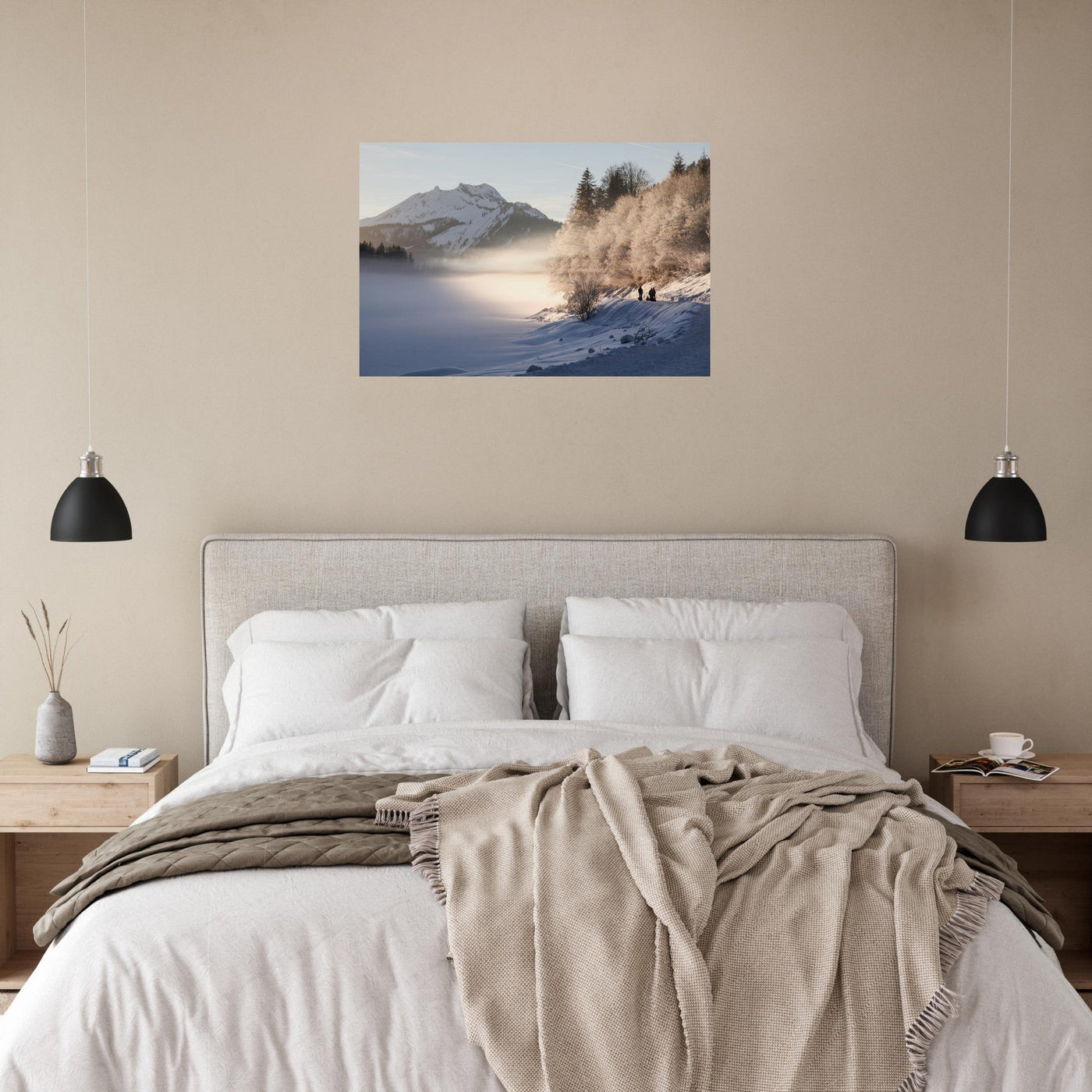 Simulation d’un tableau AluArtMountains dans un intérieur