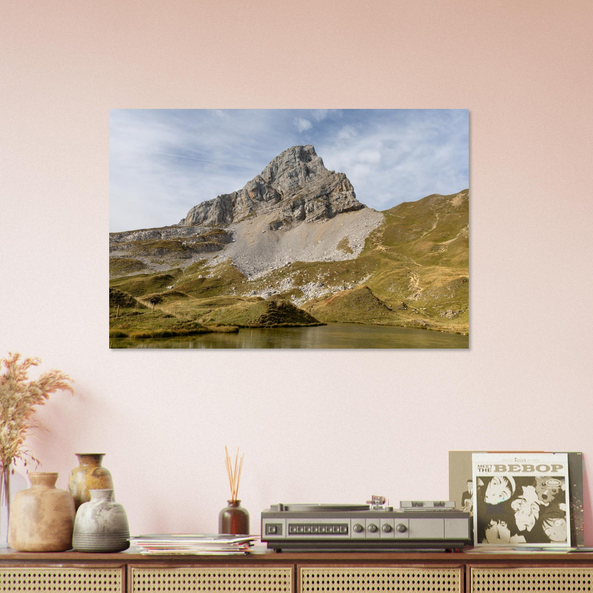 Tableau photo du lac de Peyre et de la Pointe du Midi sur aluminium Dibond mat — photographie : olivard