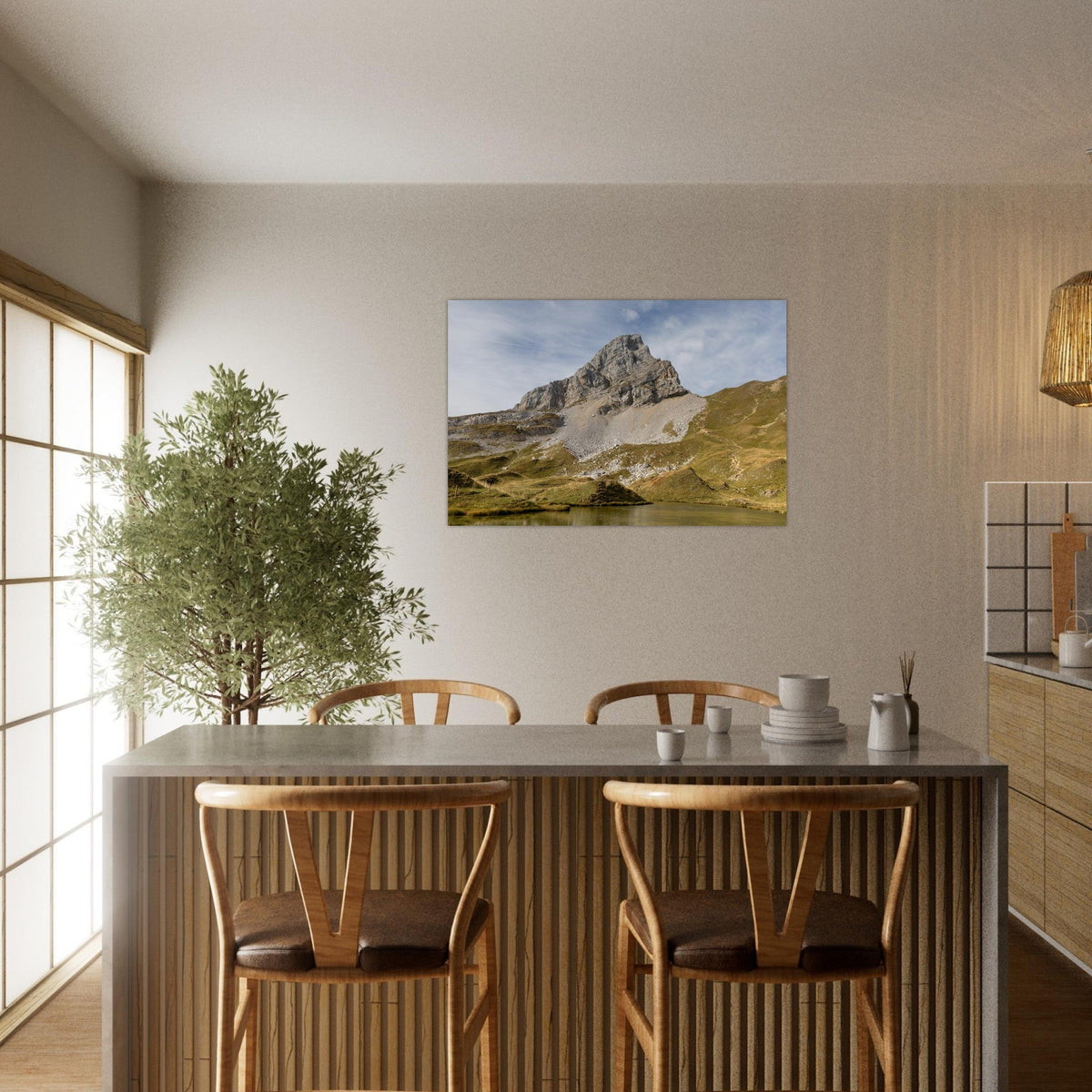 Tableau photo du lac de Peyre et de la Pointe du Midi sur aluminium Dibond mat — photographie : olivard