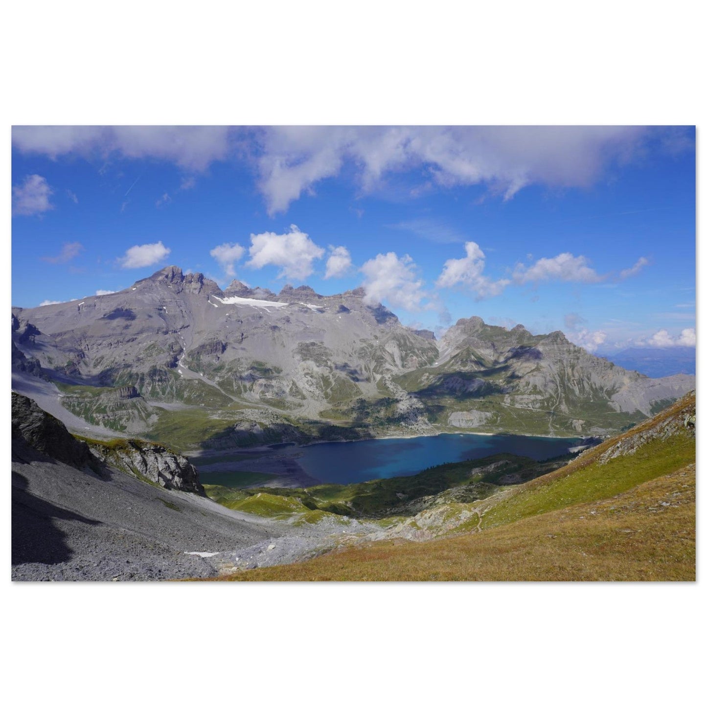 Photo of Lake Salanfe facing the Tour Sallière in Valais — photo print on matte aluminium Dibond