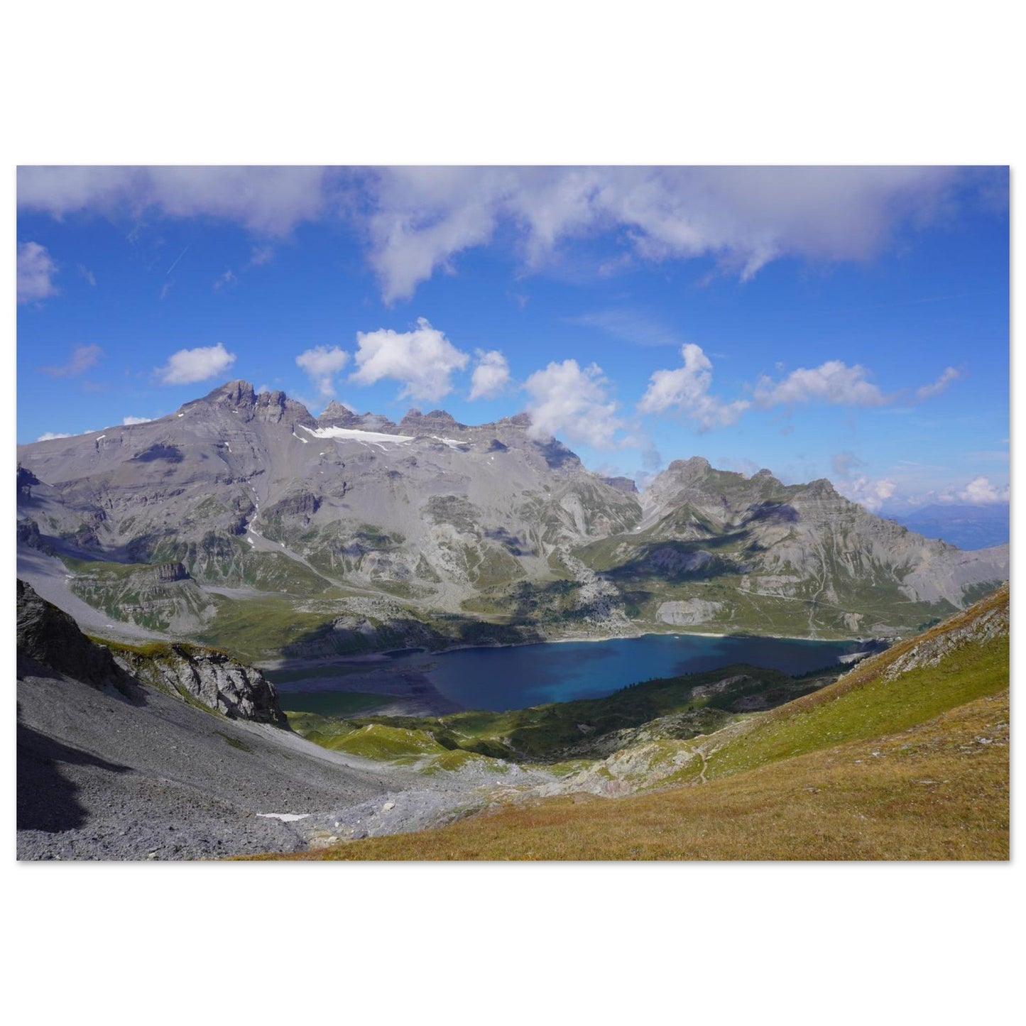 Photo of Lake Salanfe facing the Tour Sallière in Valais — photo print on matte aluminium Dibond