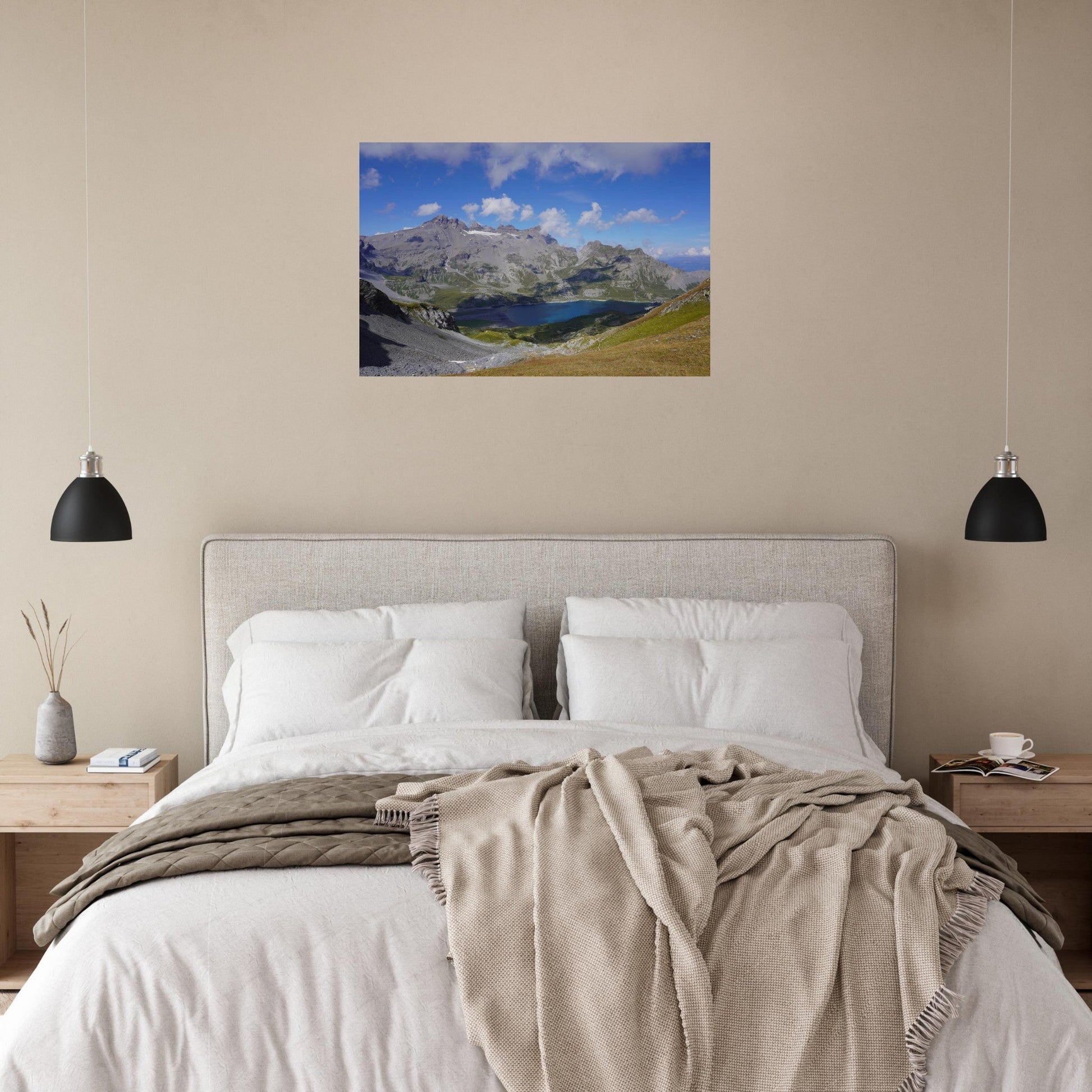 Photo du lac de Salanfe face à la Tour Sallière en Valais — tableau photo paysage de montagne en Alu Dibond
