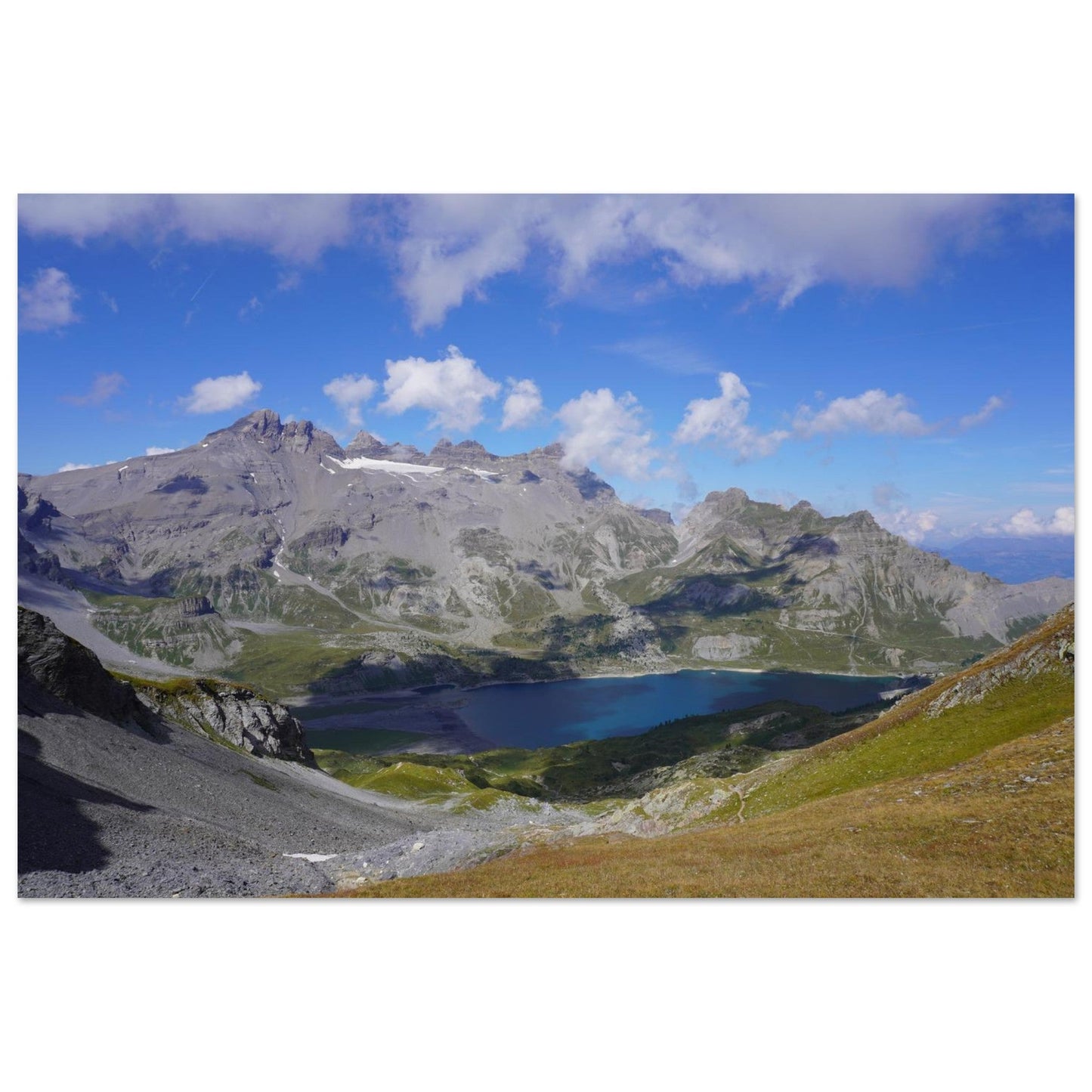 Photo of Lake Salanfe facing the Tour Sallière in Valais — photo print on matte aluminium Dibond