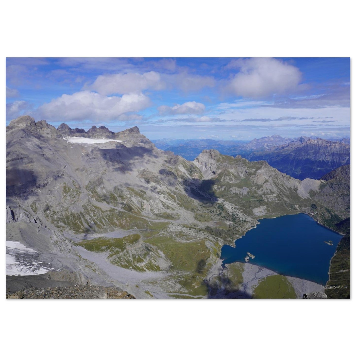 Photo du lac de Salanfe face aux Dents du Midi en Valais — tableau photo paysage de montagne en Alu Dibond