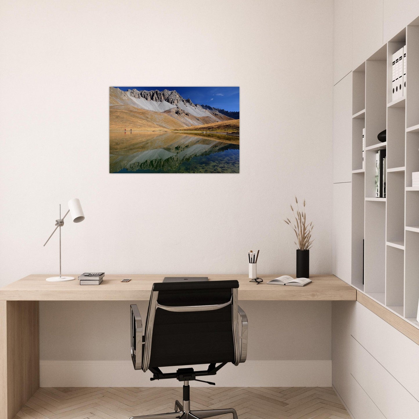 Photo du lac de Souliers en automne dans le Queyras — tableau photo paysage de montagne en Alu Dibond