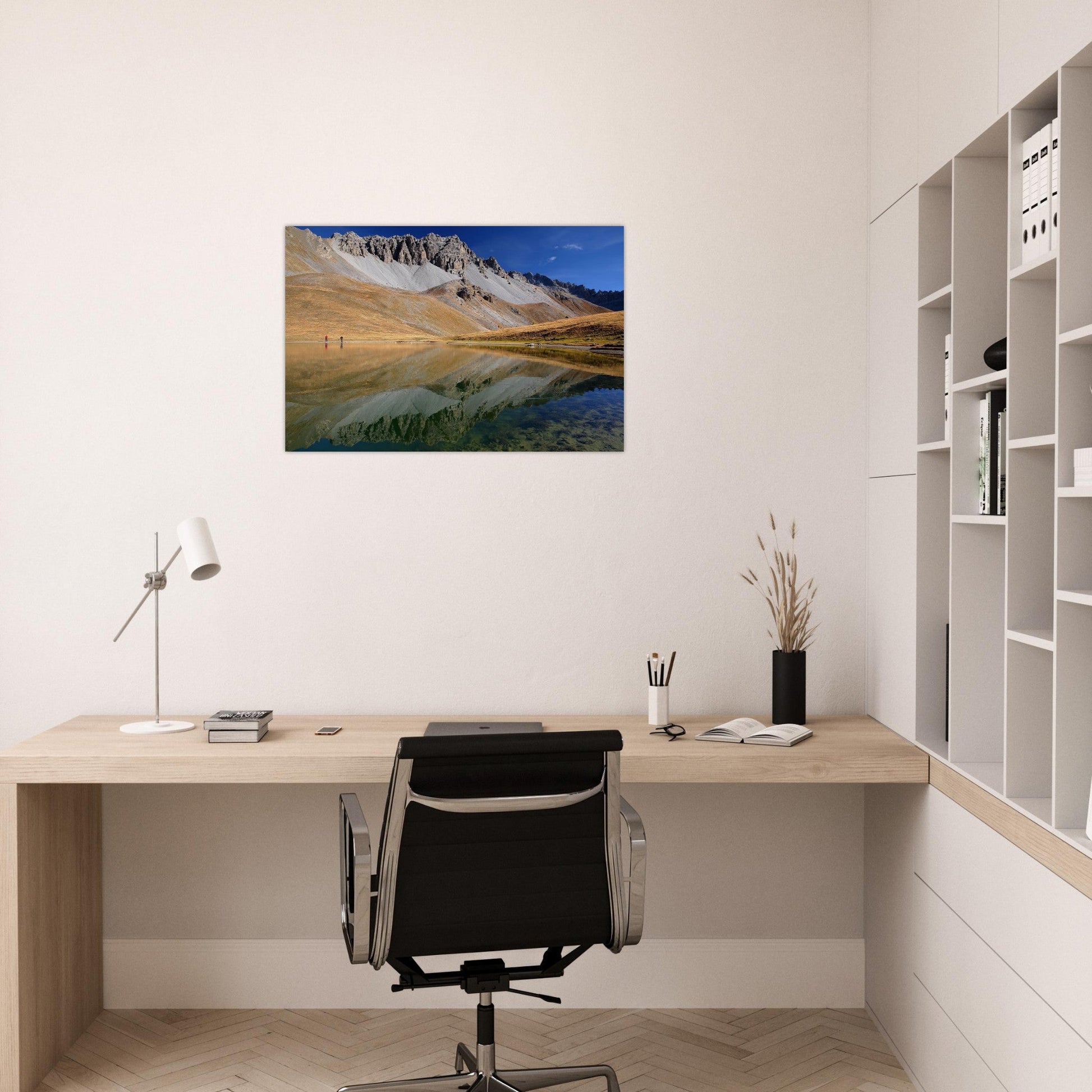 Photo du lac de Souliers en automne dans le Queyras — tableau photo paysage de montagne en Alu Dibond
