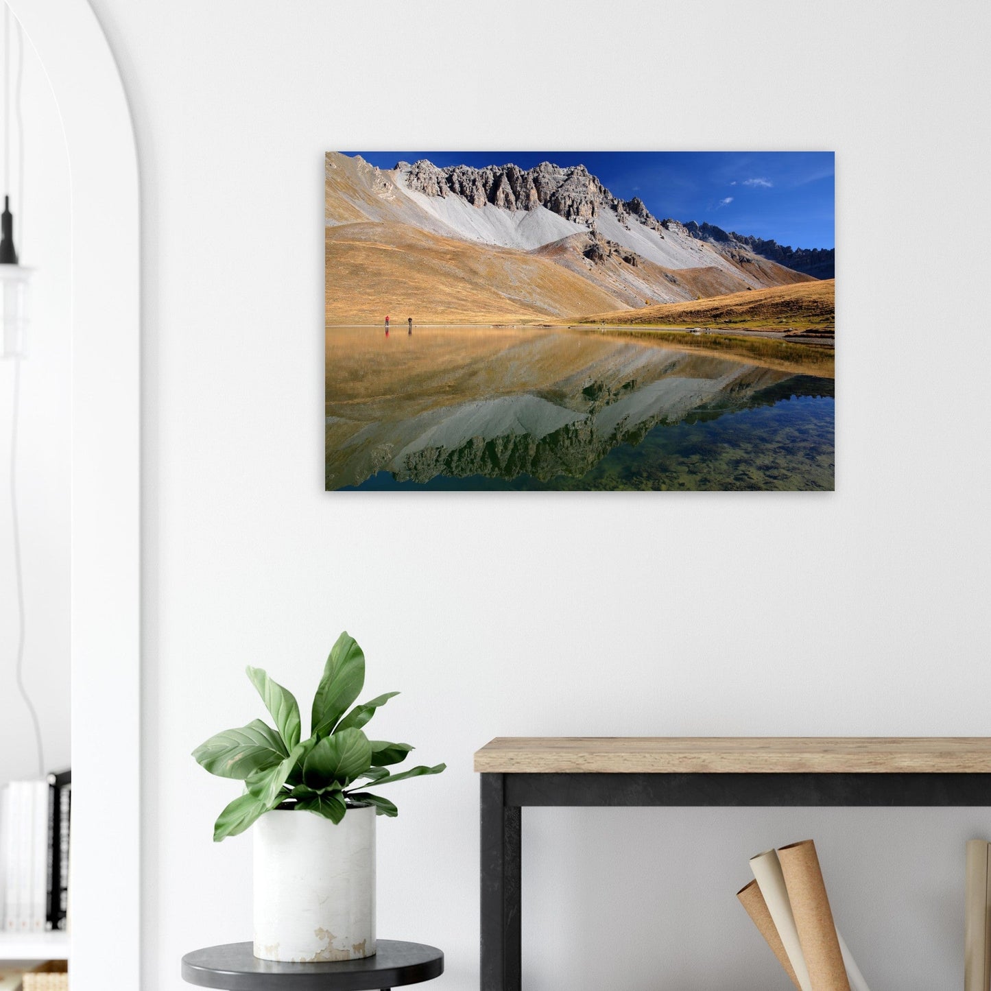 Photo du lac de Souliers en automne dans le Queyras — tableau photo paysage de montagne en Alu Dibond