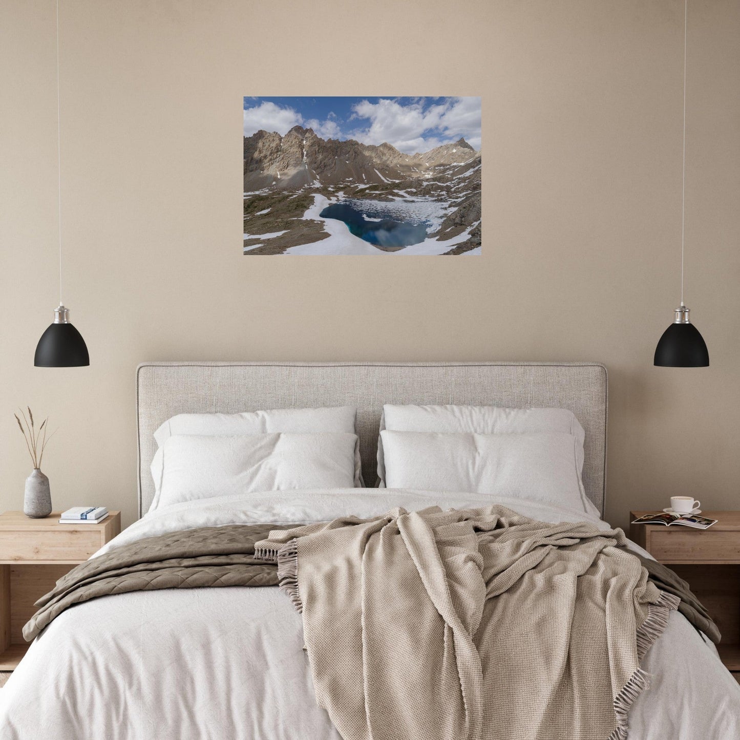 Photo du lac des Neuf Couleurs dans le massif du Chambeyron — tableau photo paysage de montagne en Alu Dibond