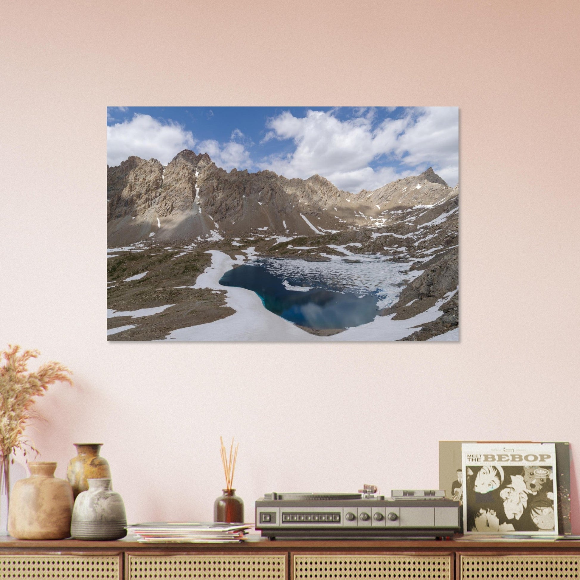 Photo du lac des Neuf Couleurs dans le massif du Chambeyron — tableau photo paysage de montagne en Alu Dibond