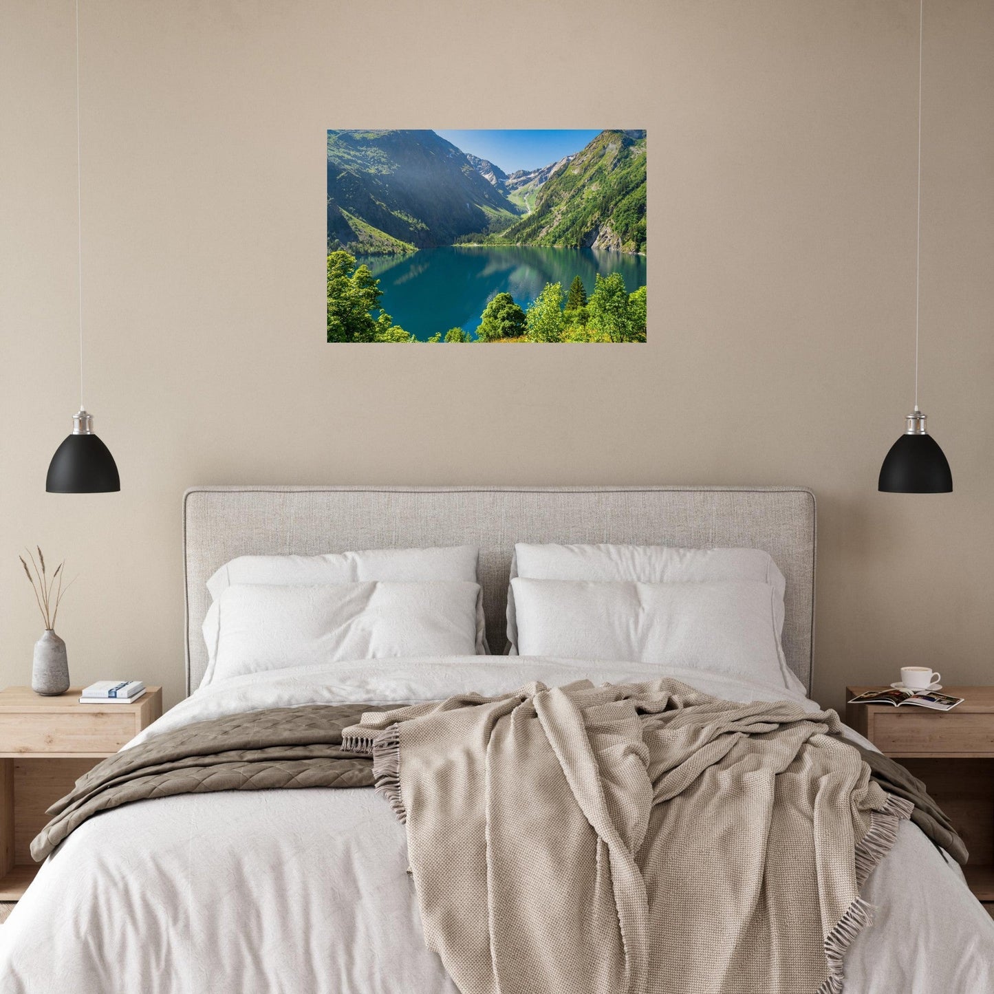 Photo of Lake Lauvitel in late spring — photo print on matte aluminium Dibond