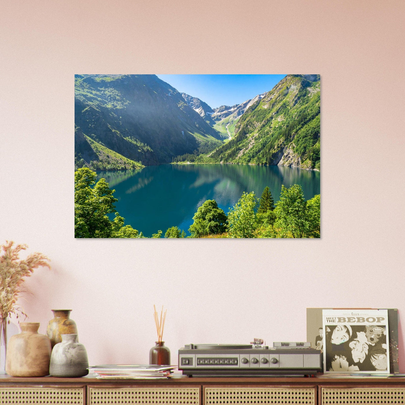 Simulation of an AluArtMountains photo print in an interior setting