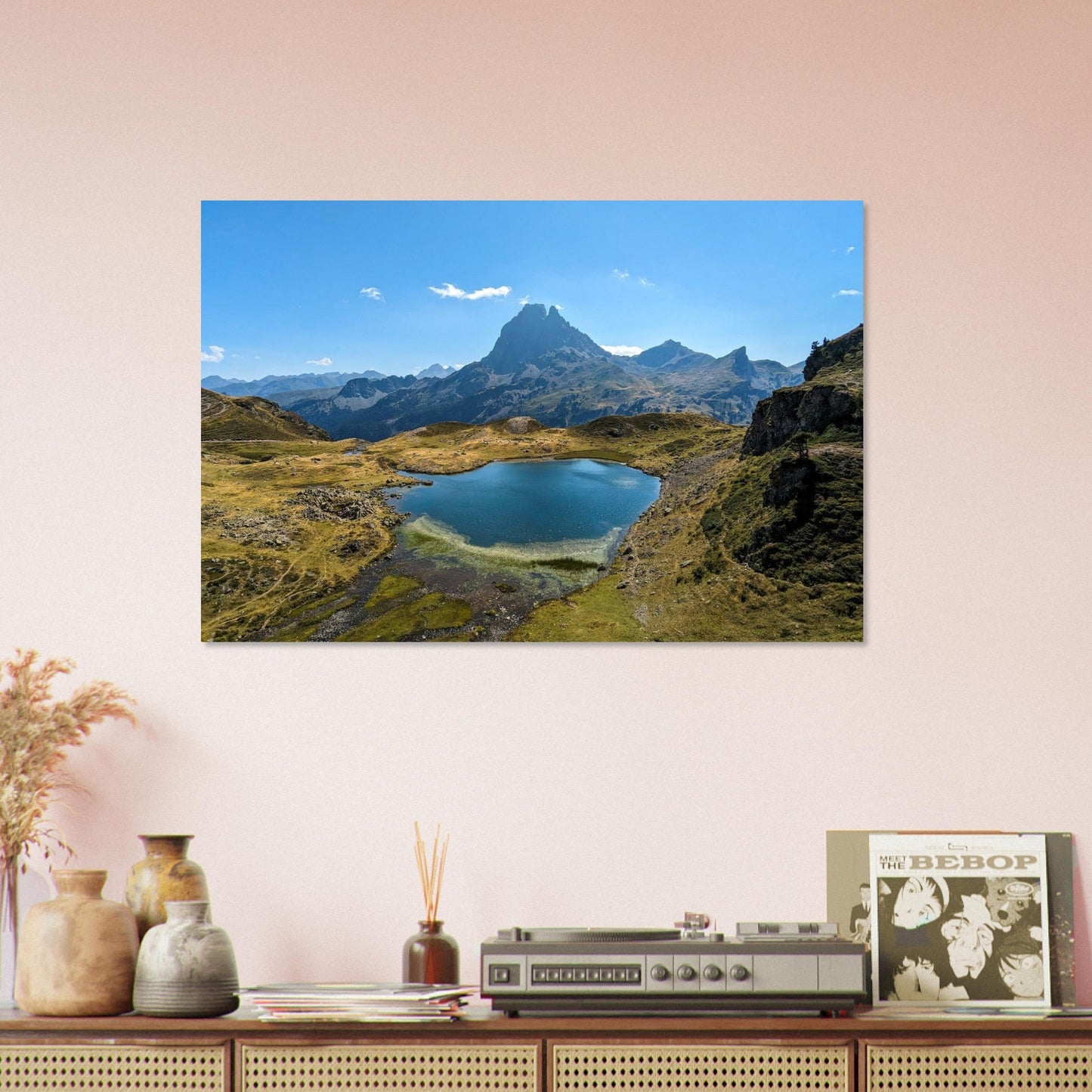 Photo du lac Gentau face au Pic du Midi d’Ossau — tableau photo paysage de montagne en Alu Dibond, fabrication française