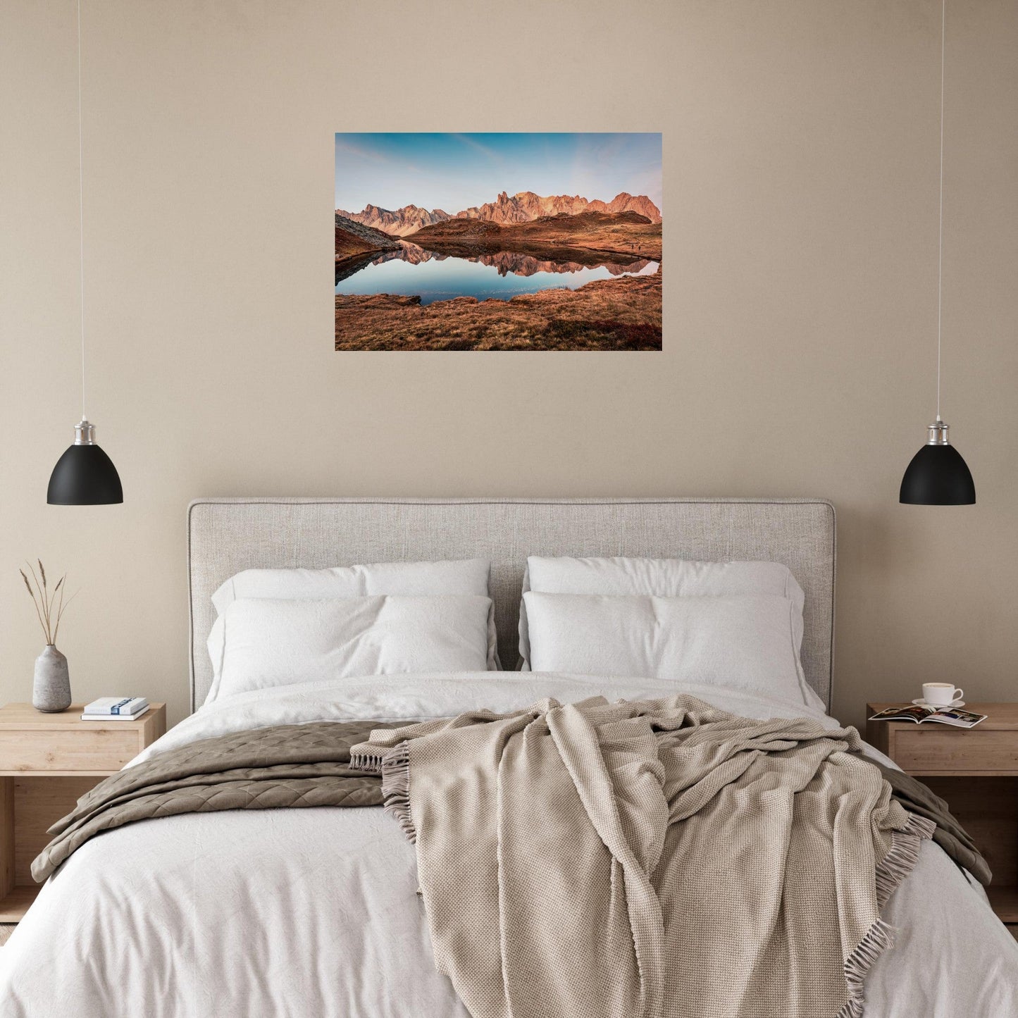 Photo du lac Long au lever du soleil dans la Clarée — tableau photo paysage de montagne en Alu Dibond, fabrication française
